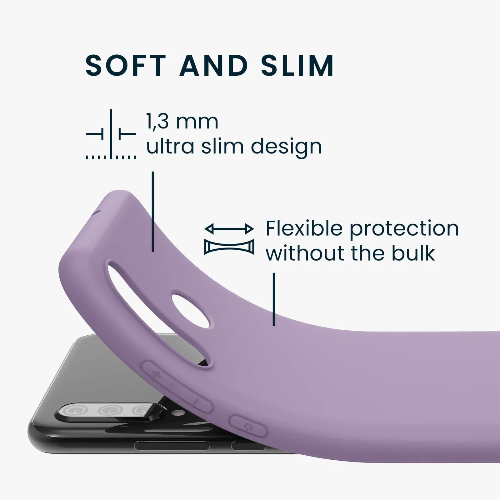 DL3 Mobilak Soft Silicone Protective Case for Huawei Y9S / Honor 9X Pro / P Smart Pro 2019 with Microfiber Lining and Shockproof Design - Lavender