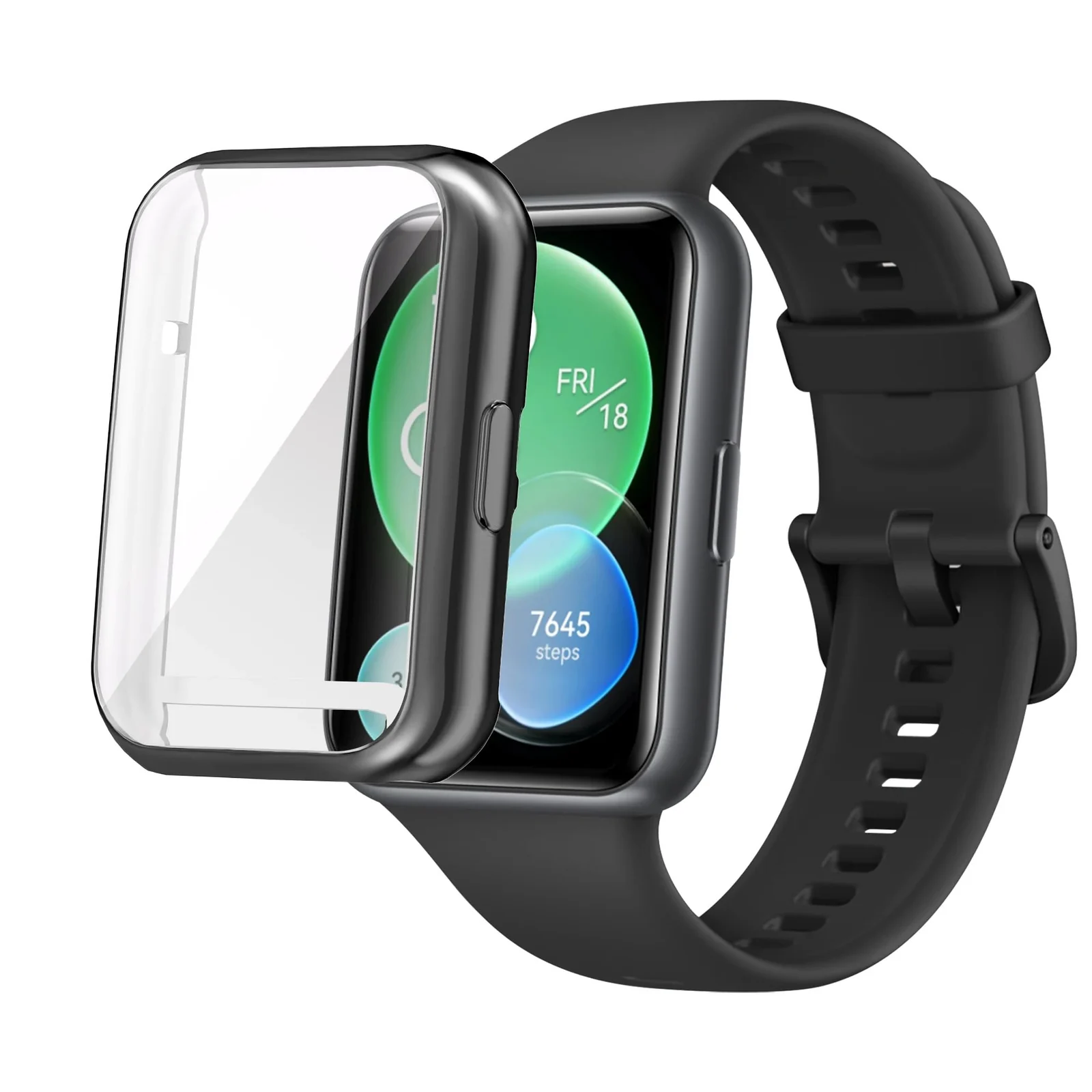DL3 Mobilak Case Compatible with Huawei Watch Fit 2 Protective Case, Flexible TPU Full Protection Screen Protector Cover Scratch-Resistant Screen Protector Case For Huawei Fit 2