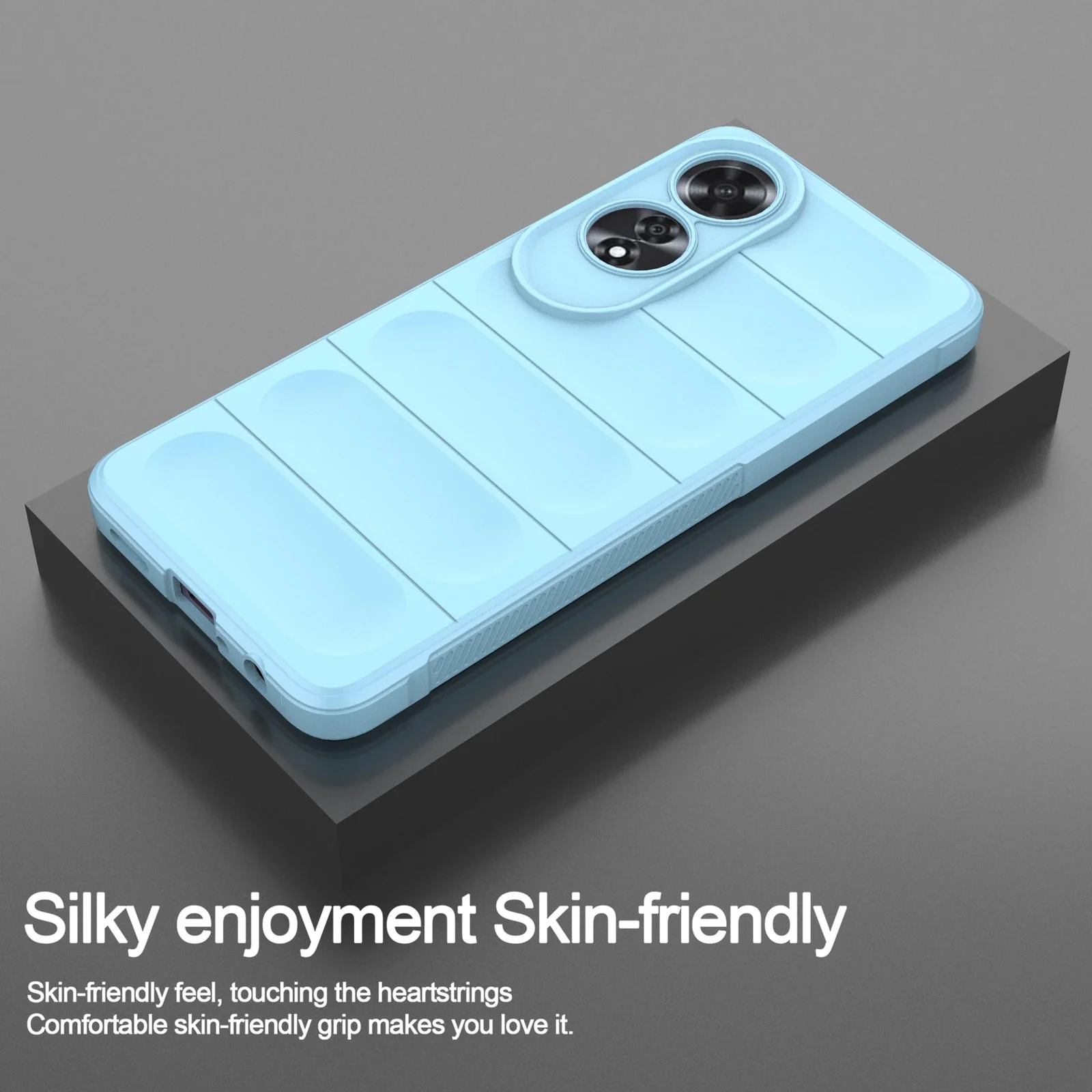 DL3 Mobilak Soft Silicone Protective Case for OPPO A60 4G with Camera Protection and Shockproof Design - Baby Blue