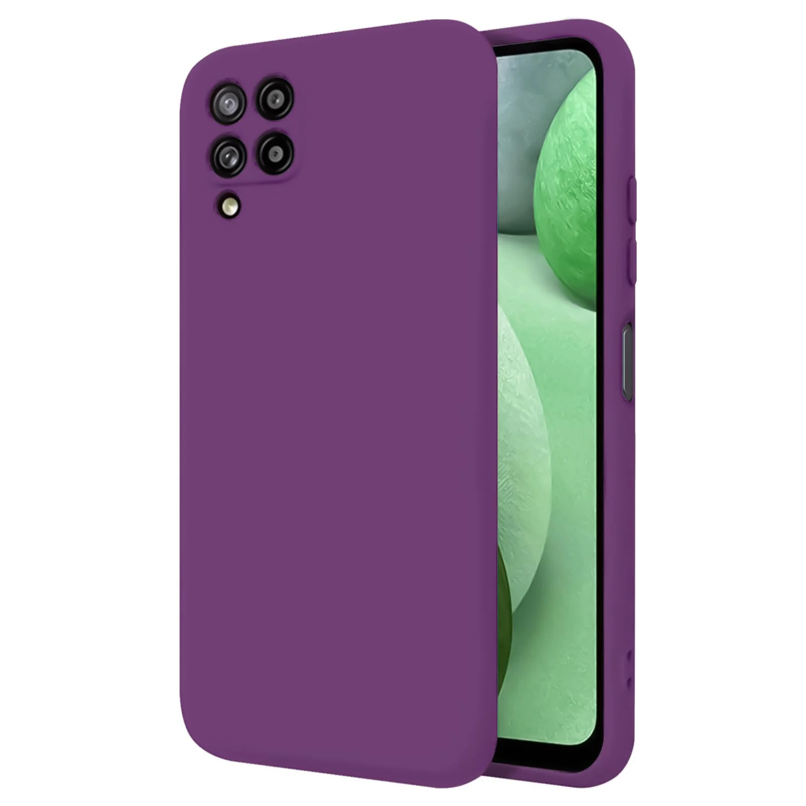DL3 Mobilak Soft Silicone Protective Case for Samsung Galaxy A12 / M12 with Microfiber Lining and Shockproof Design - Violet