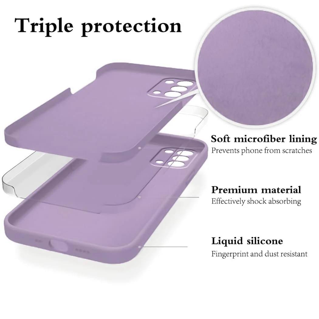 DL3 Mobilak Liquid Silicone Protective Case with Soft Microfiber Lining with Full Camera Protection for realme 7 Pro - Lavender