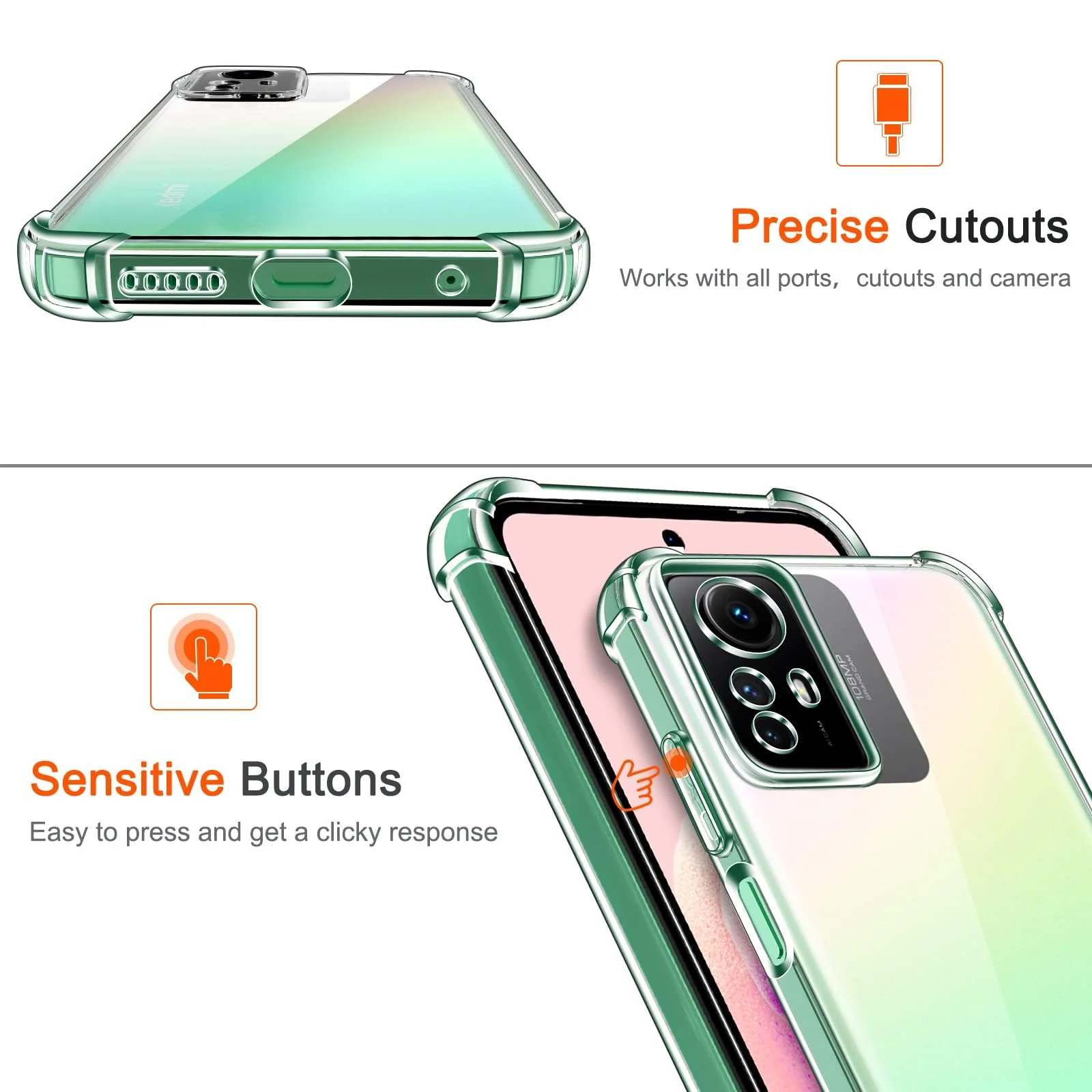 DL3 Mobilak Clear TPU Protective Case for Xiaomi Redmi Note 12S with Camera Protection and Shockproof Design - Clear