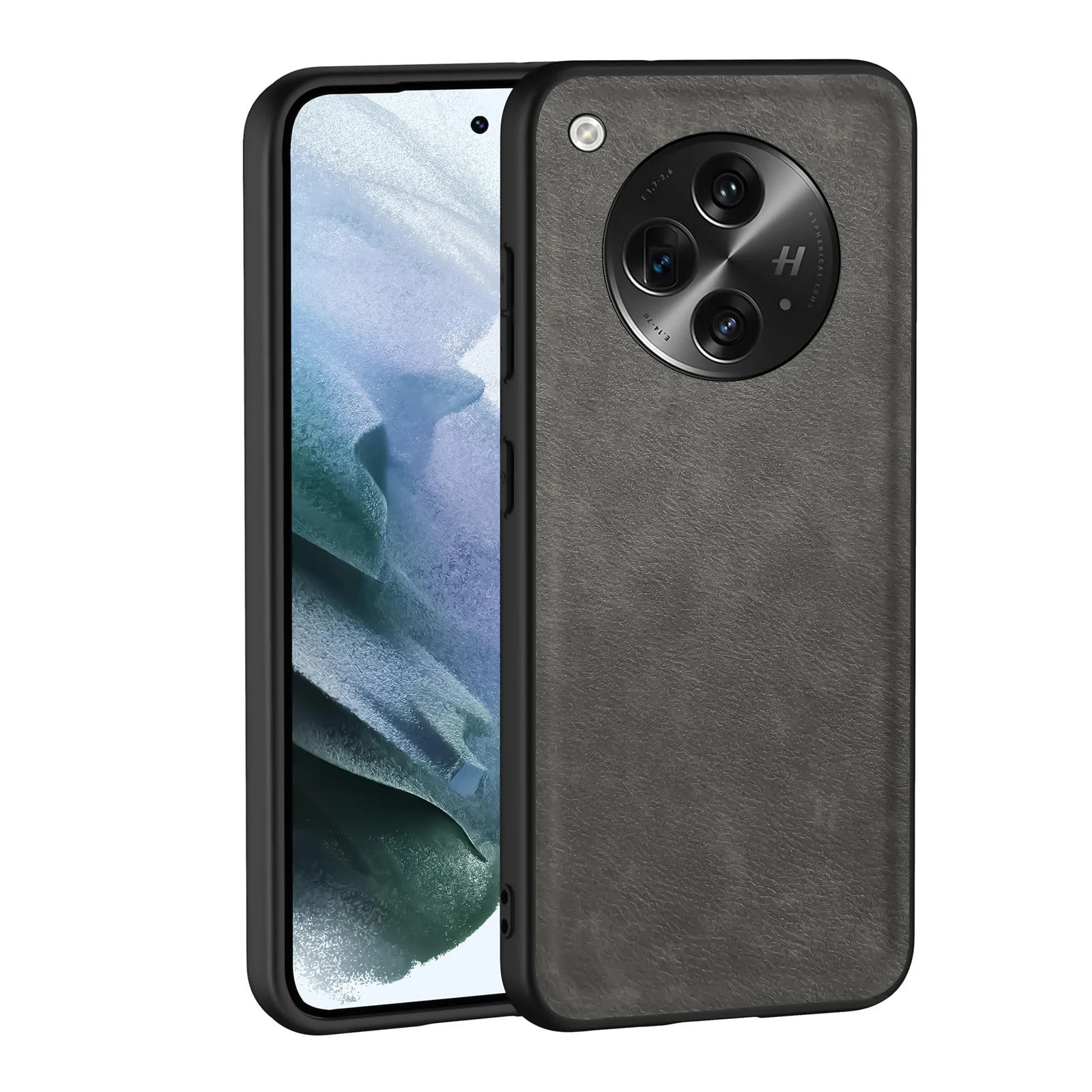 Dl3 Mobilak Case for Oppo Find N3 Leather Case,Anti-Drop, Anti-Shock, Non-Slip Texture,Simple Cell Phong Cover (Black)