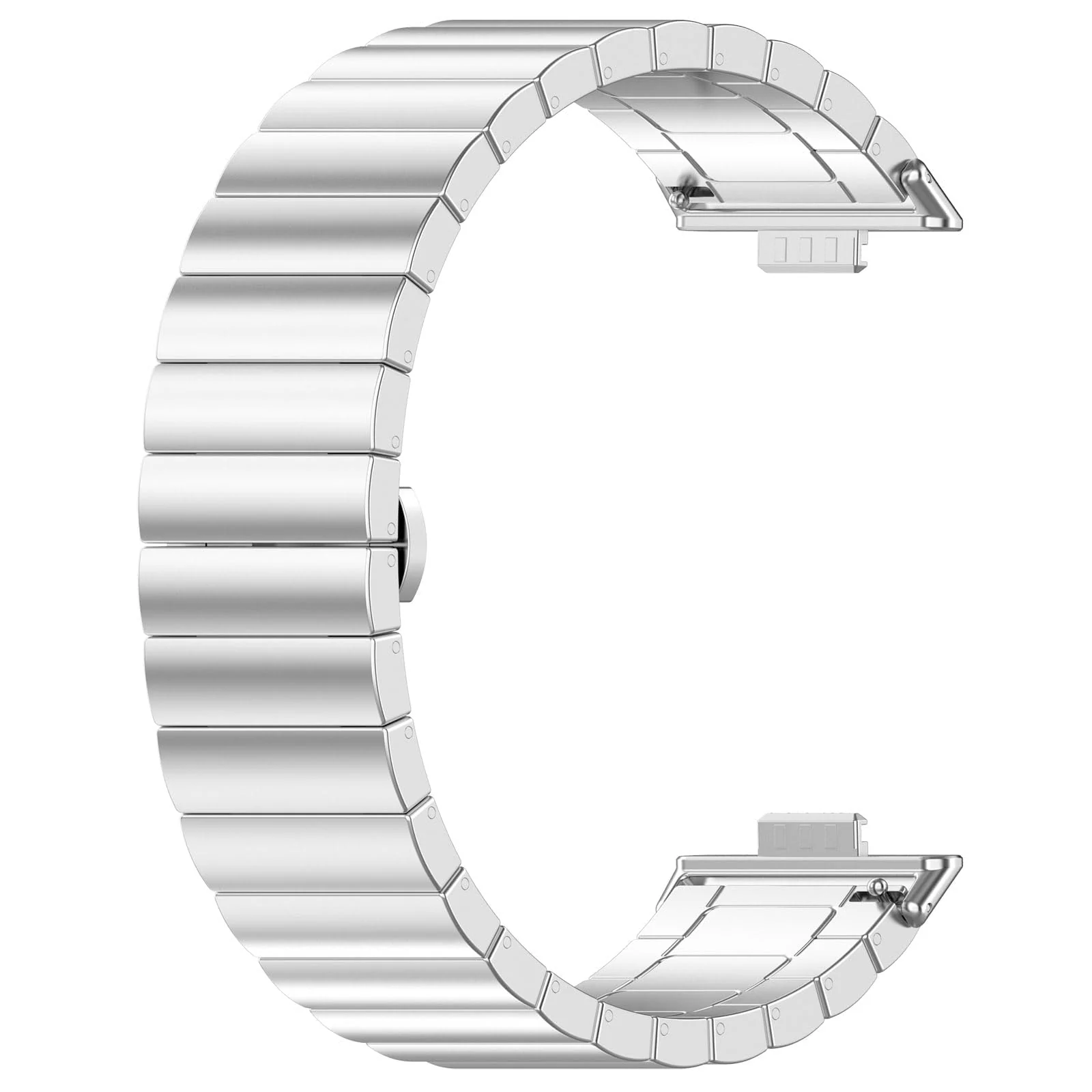 DL3 Mobilak Metal Straps Compatible with Huawei Watch Fit 3/Fit 4/Fit 4 Pro Strap, Stainless Steel Replacement Band with Folding Clasp, Adjustable Replacement Bracelet Wristband - A-silver