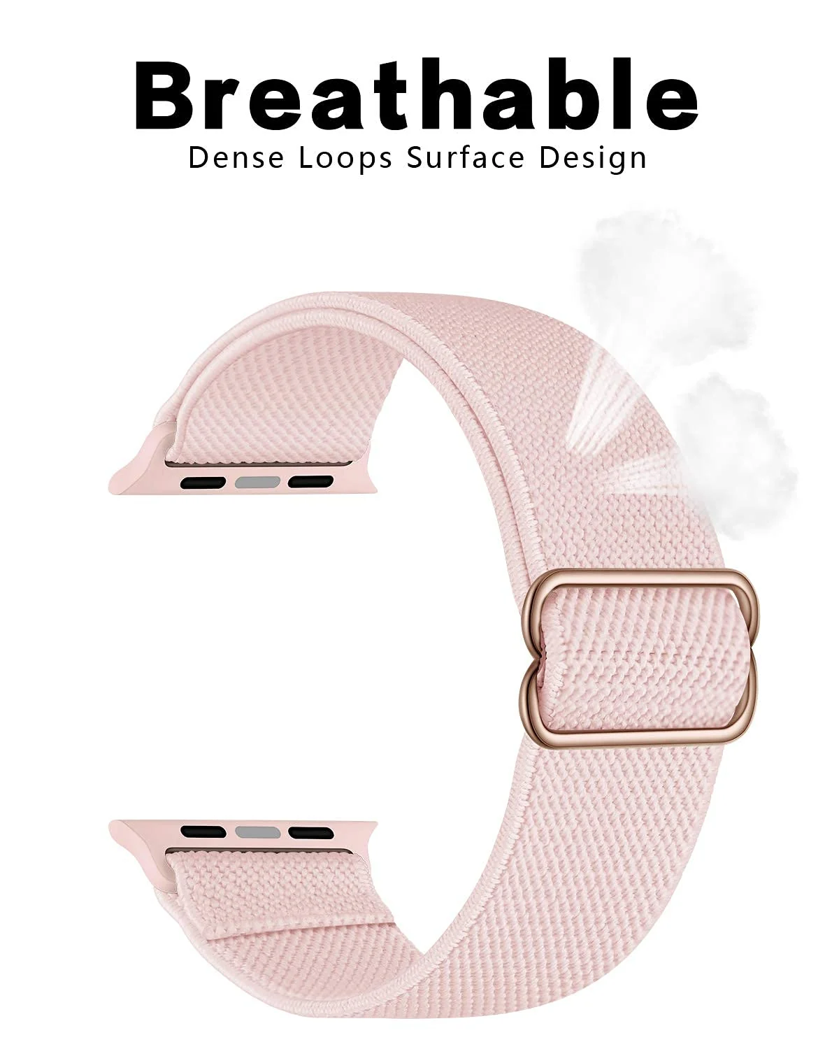 DL3 Mobilak Nylon Solo Loop Stretchy Straps For Apple Watch Band 49mm 45mm 44mm 42mm 41mm 40mm 38mm, Elastic Wristbands for Series 8 Ultra 7 6 5 4 3 2 1 Se (Sand, 42MM/44MM/45MM/49MM) - Pink Sand