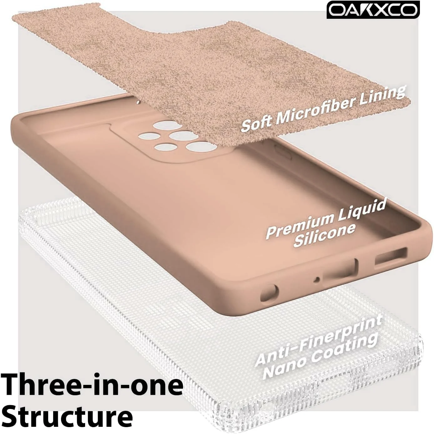 DL3 Mobilak Silicone Protective Case for Samsung Galaxy A72, Shock-absorbing protection, Scratch-resistant surface, Soft microfiber lining - Light Orange