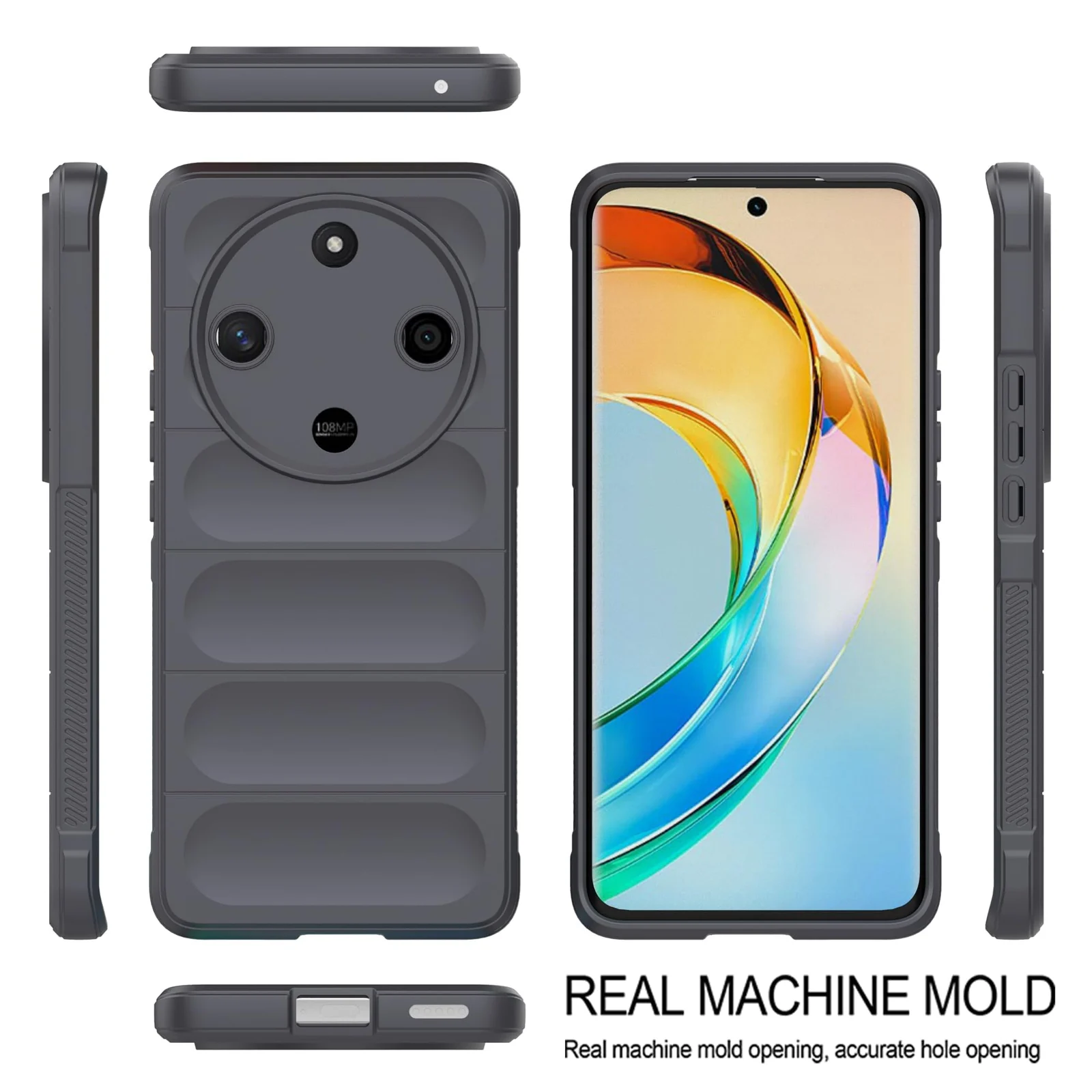 DL3 Mobilak Soft Silicone Protective Case for Honor X9b / Honor Magic 6 Lite 5G / Honor X50 with Camera Protection and Shockproof Design - Dark Gray