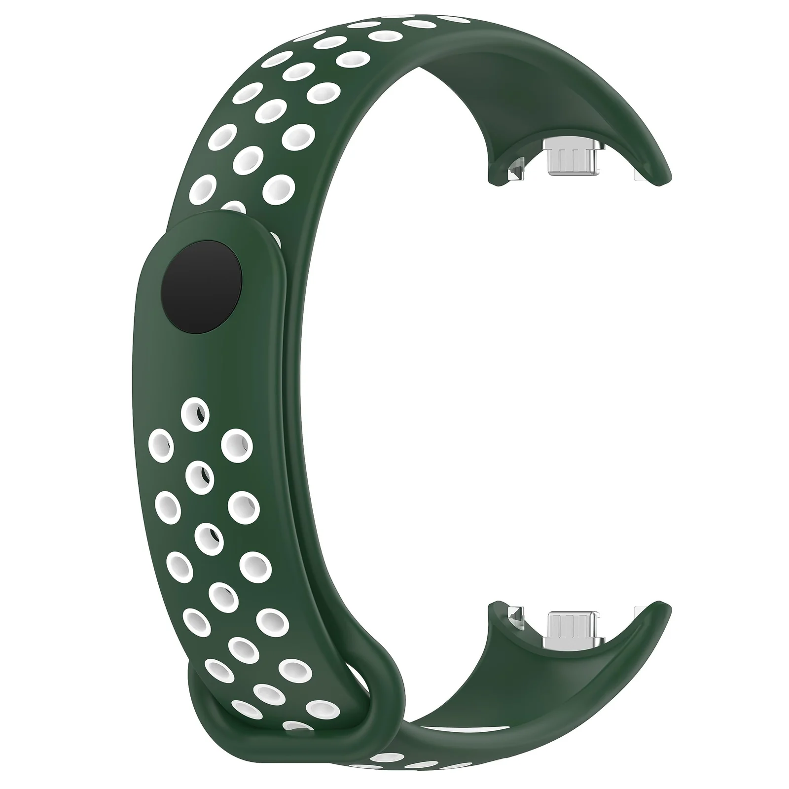 DL3 Mobilak Strap for Xiaomi Mi Band 9 / Mi Band 8, Breathable Sport Silicone Watch Band Strap, Replacement Bracelet Wristband Wrist Strap for Xiaomi Smart Band 9/Xiaomi Smart Band 8 Watch Accessories - Green White