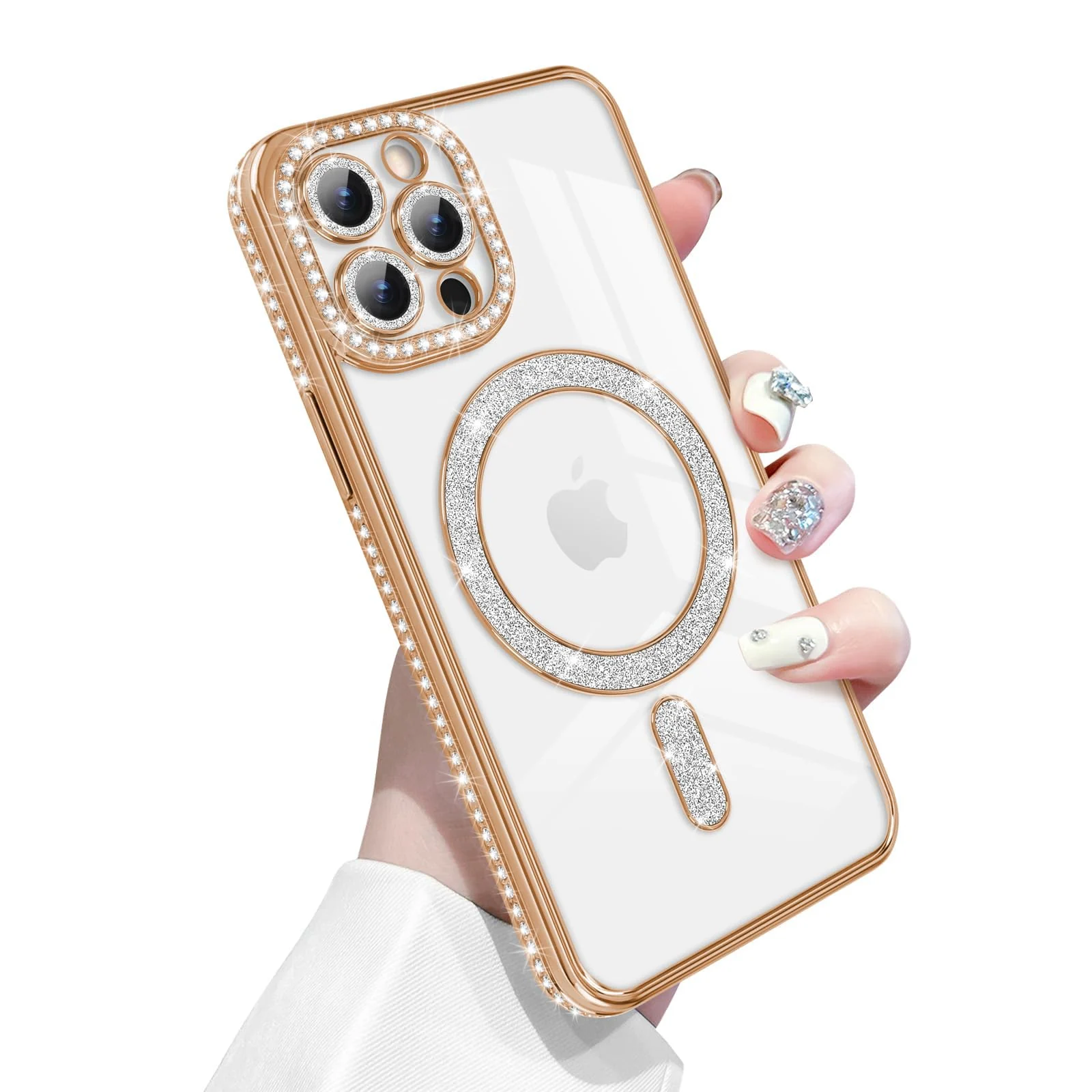 DL3 Mobilak MagSafe-Compatible Magnetic Case for iPhone 11 Pro with Camera Protection and Magnetic Car-Mount Support - Gold
