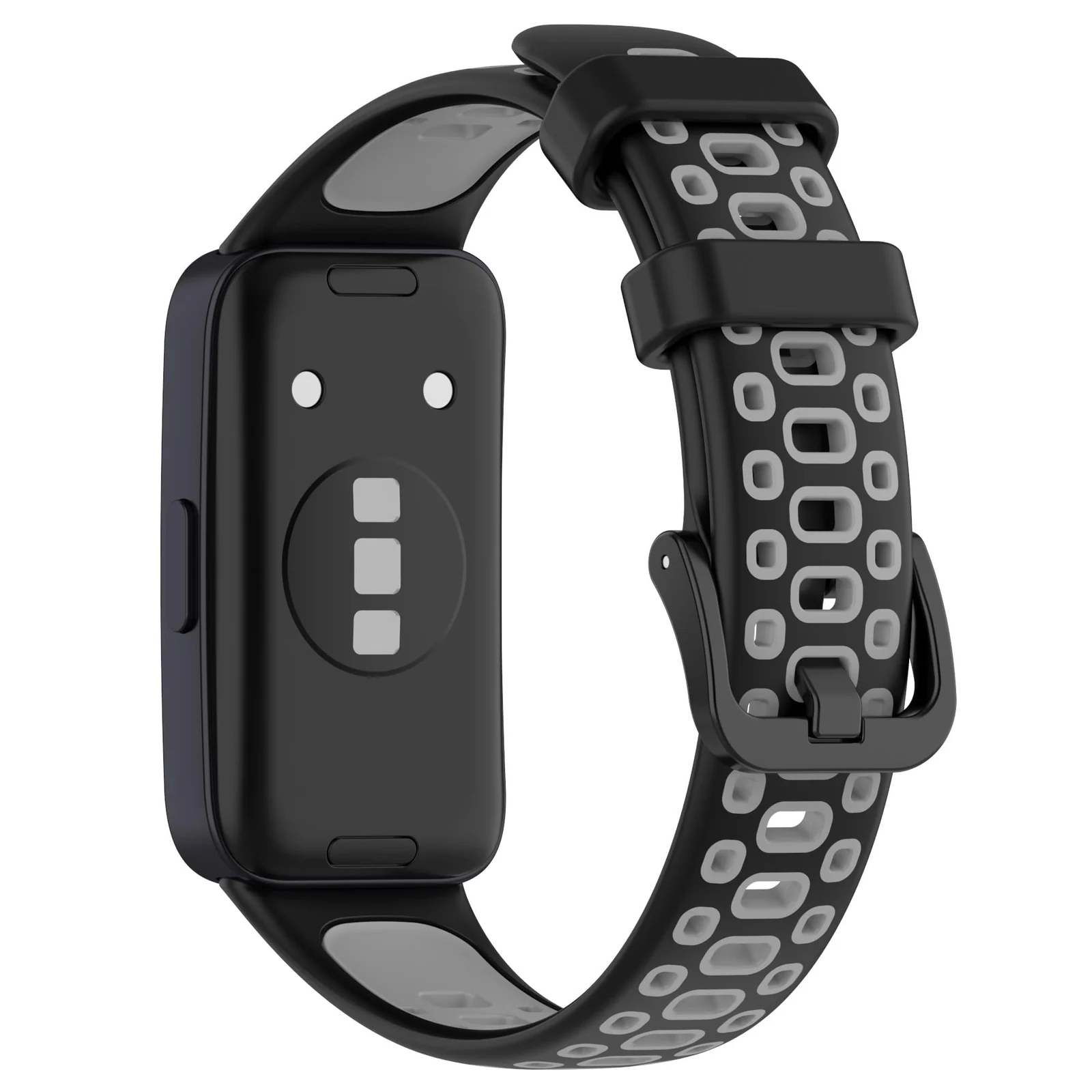 DL3 Mobilak Strap for HUAWEI Band 9 / HUAWEI Band 8 Replacement Band, Silicone Belt, Soft, Waterproof, Sweatproof, Easy to Put on and Take Off, HUAWEI Band 8/Band 9 Replacement Strap, Sport Band - Black & Grey