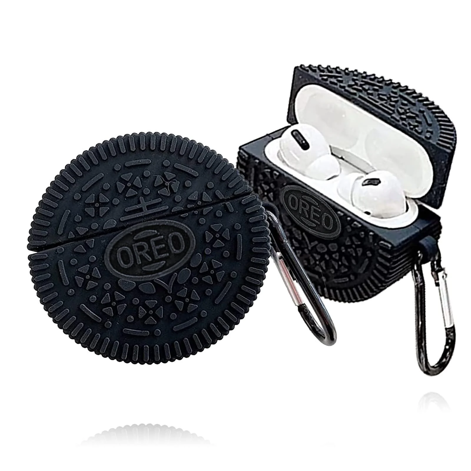 DL3 Mobilak For AirPods Pro Case Soft Silicone Shockproof Cover for Apple AirPods Pro, New 3D Cute Cartoon Creative Fun Case Skin with Keychain Design for AirPods Pro Charging Case 2019 - Oreo