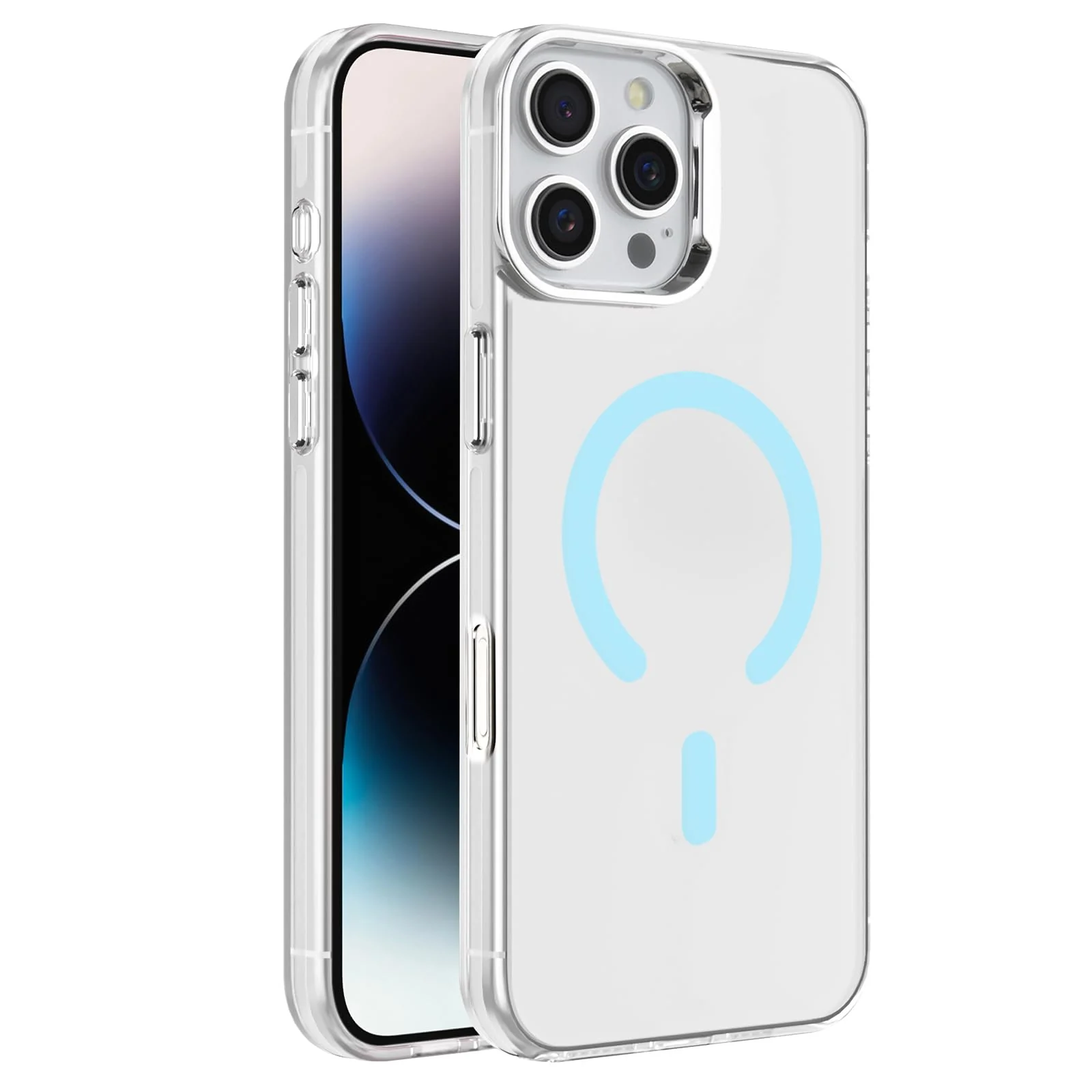DL3 Mobilak Case for iPhone 16 Pro Max Crystal Clear [Not Compatible with MagSafe] Soft TPU Gel Case Flexible Silicone Anti-Scratch Transparent TPU Cover - Baby Blue