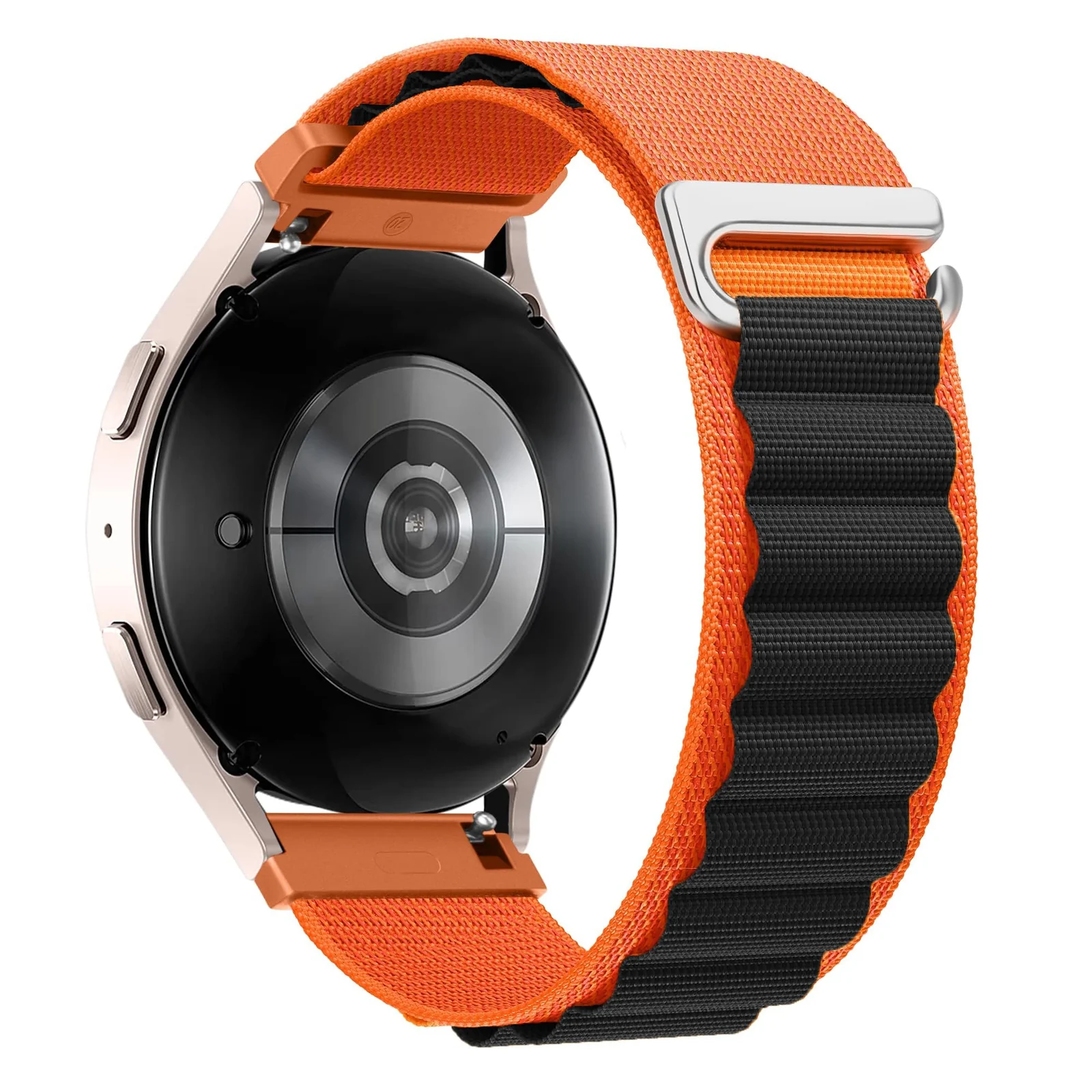 DL3 Mobilak Alpine Loop Bands Nylon 20MM Band For Samsung Gear Sport/Watch 4/Watch 5 /Watch 5 Pro /S2 classic/active 2 40mm 44mm/Amazfit GTS 3/ GTS 4/GTS4 Mini/Bip 3 Pro/GTS2/Bp u (&) - Orange & Black