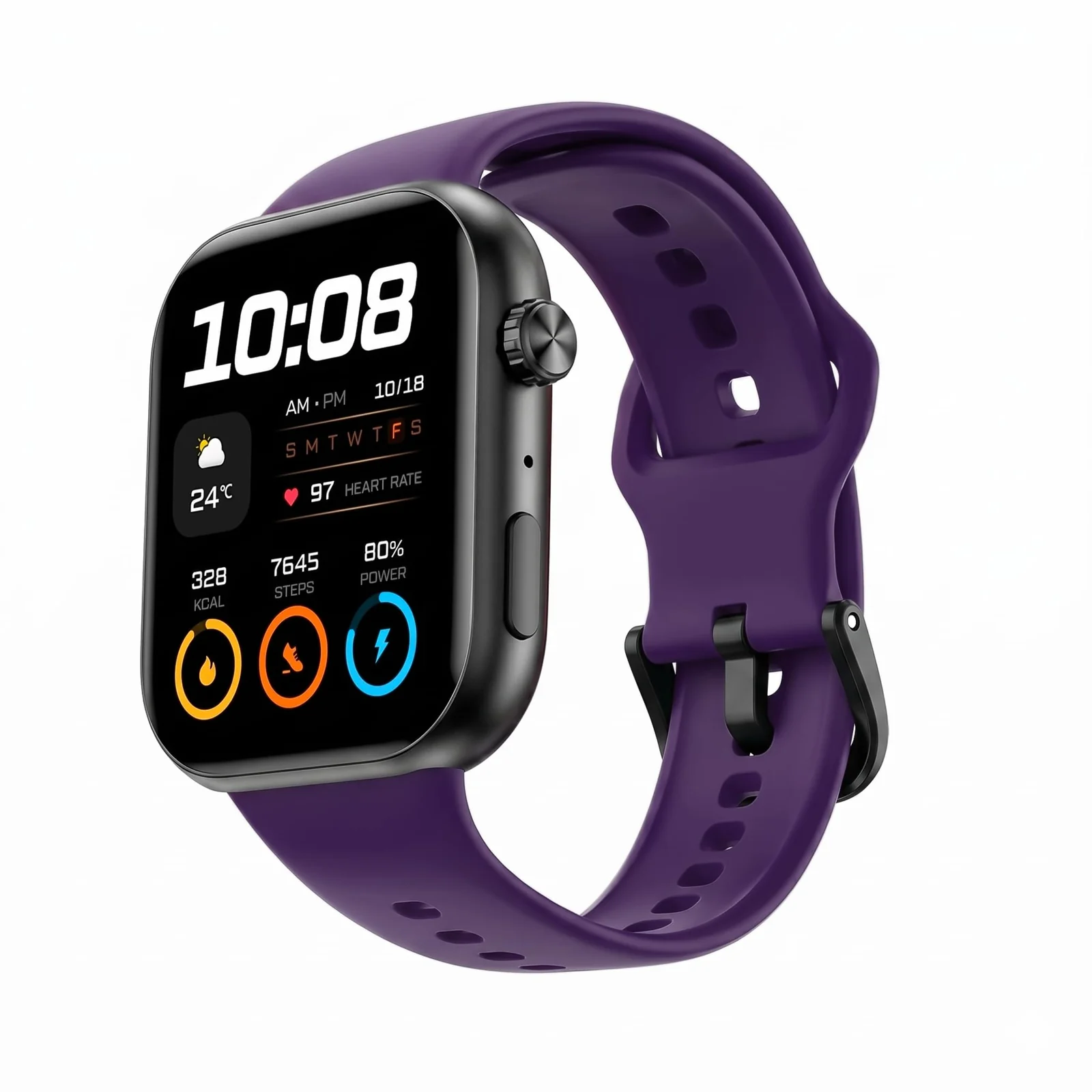 DL3 Mobilak Silicone Bracelet for HONOR Choice Watch 2i Strap, Soft Silicone Sport Replacement Strap for Women/Men, Adjustable Waterproof Sports Band for HONOR Choice Watch 2i - Purple