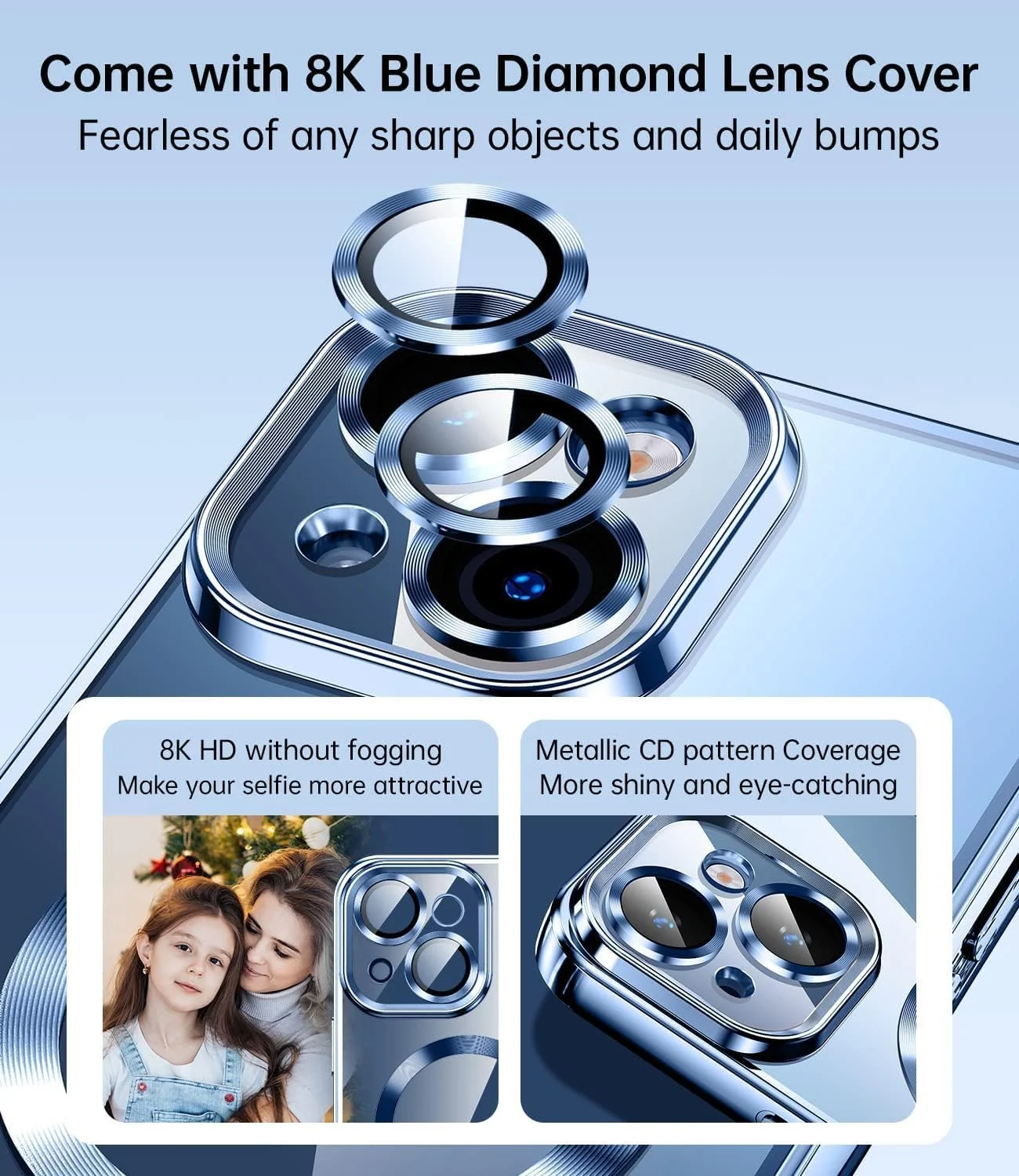 DL3 MOBILAK MagSafe Phone Case with Camera Lens Protector for Apple iPhone 13, Blue