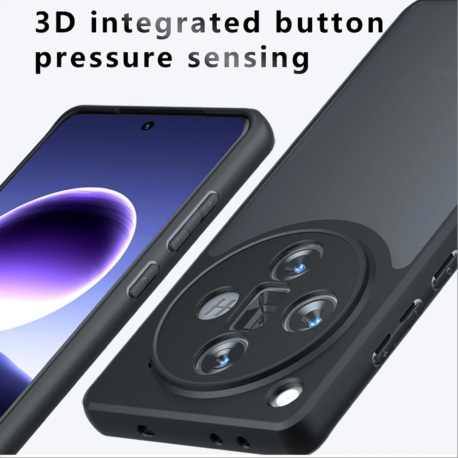DL3 Mobilak Clear PC and TPU Protective Case for OPPO Find X7 5G with Camera Protection and Military-Grade Protection - Black