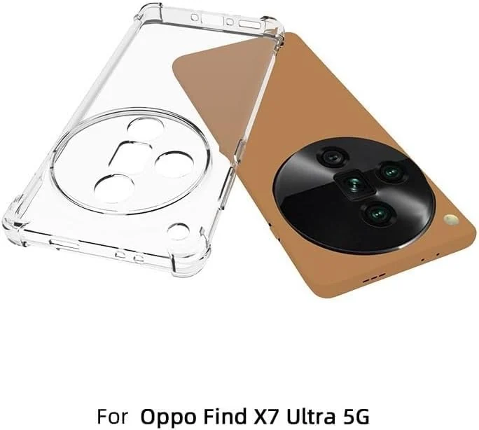 DL3 Mobilak Clear TPU Protective Case for OPPO Find X7 ultra 5G with Camera Protection and Shockproof Design - Clear