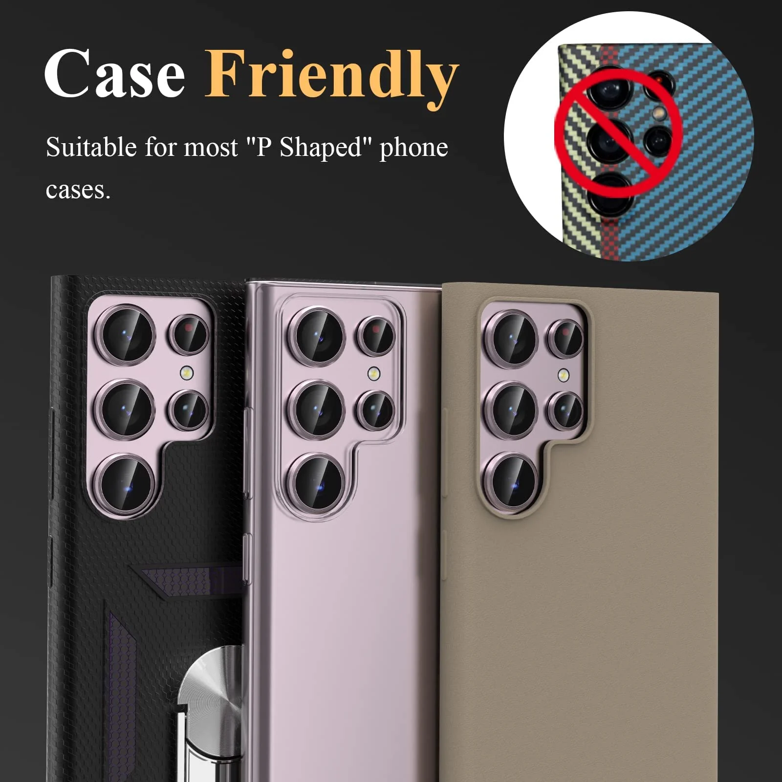 DL3 Mobilak Camera Lens Protector for Samsung Galaxy S23 Ultra, Camera protection, Shock-absorbing protection, Scratch-resistant surface - Lavender