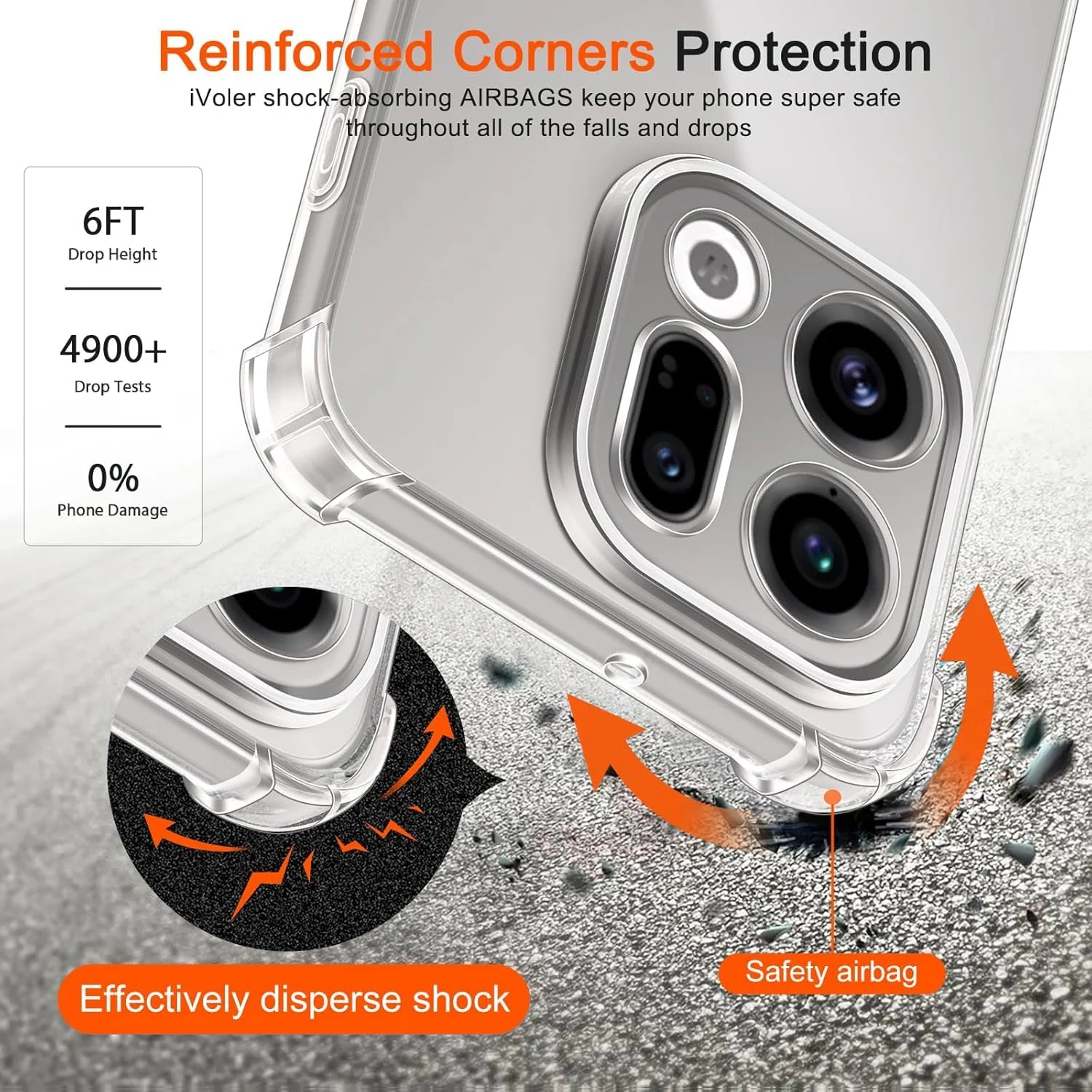 DL3 Mobilak Case Compatible with OPPO Find X9, Cover Silicone Transparent TPU Gorilla Anti-shock Protector Camera Shockproof Corners - Clear