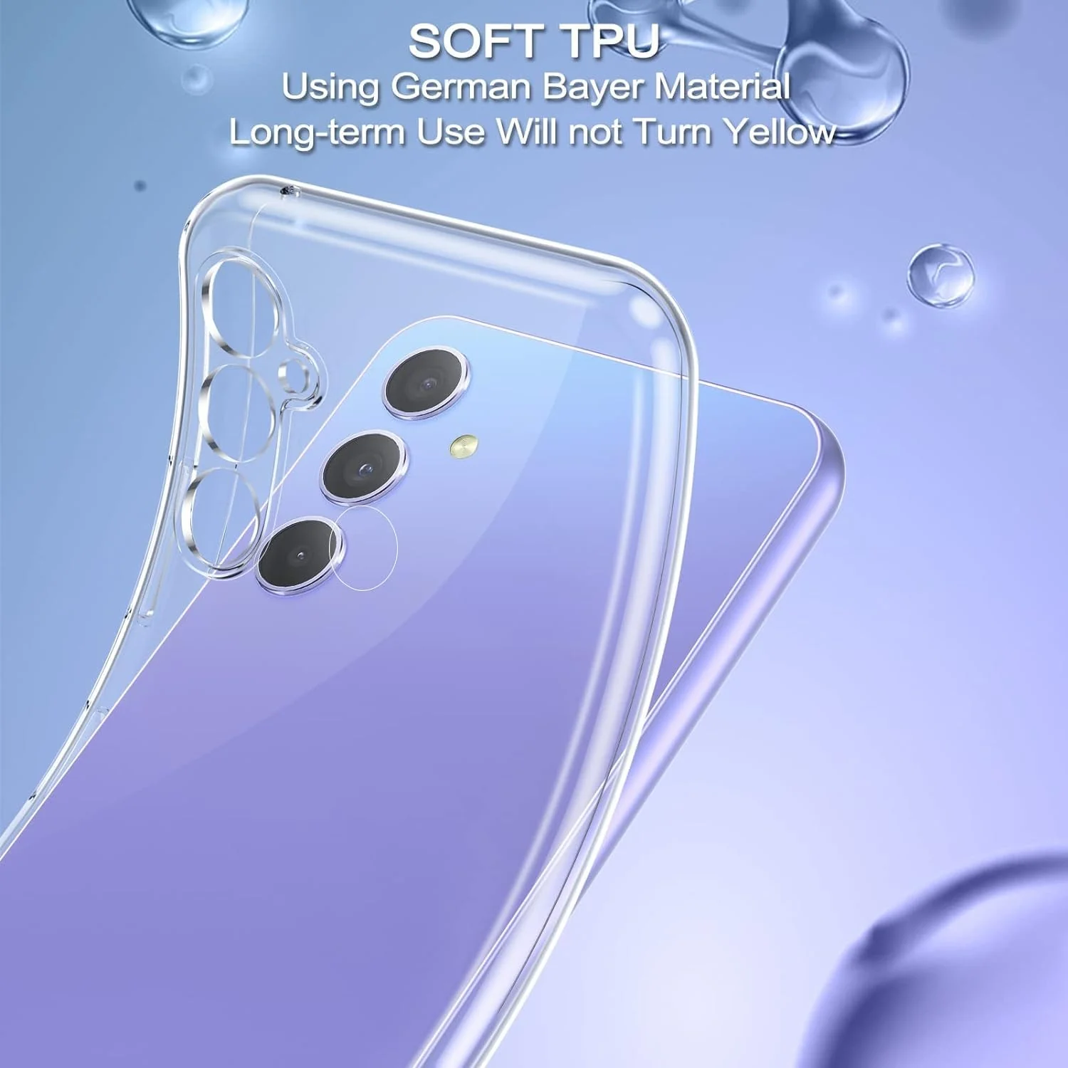 DL3 Mobilak Camera Protective Case Compatible with Samsung Galaxy A15 5G Case, Mobile Phone Case Samsung Galaxy A15 5G Thin Soft Silicone Anti-Yellow Protective Case - Clear