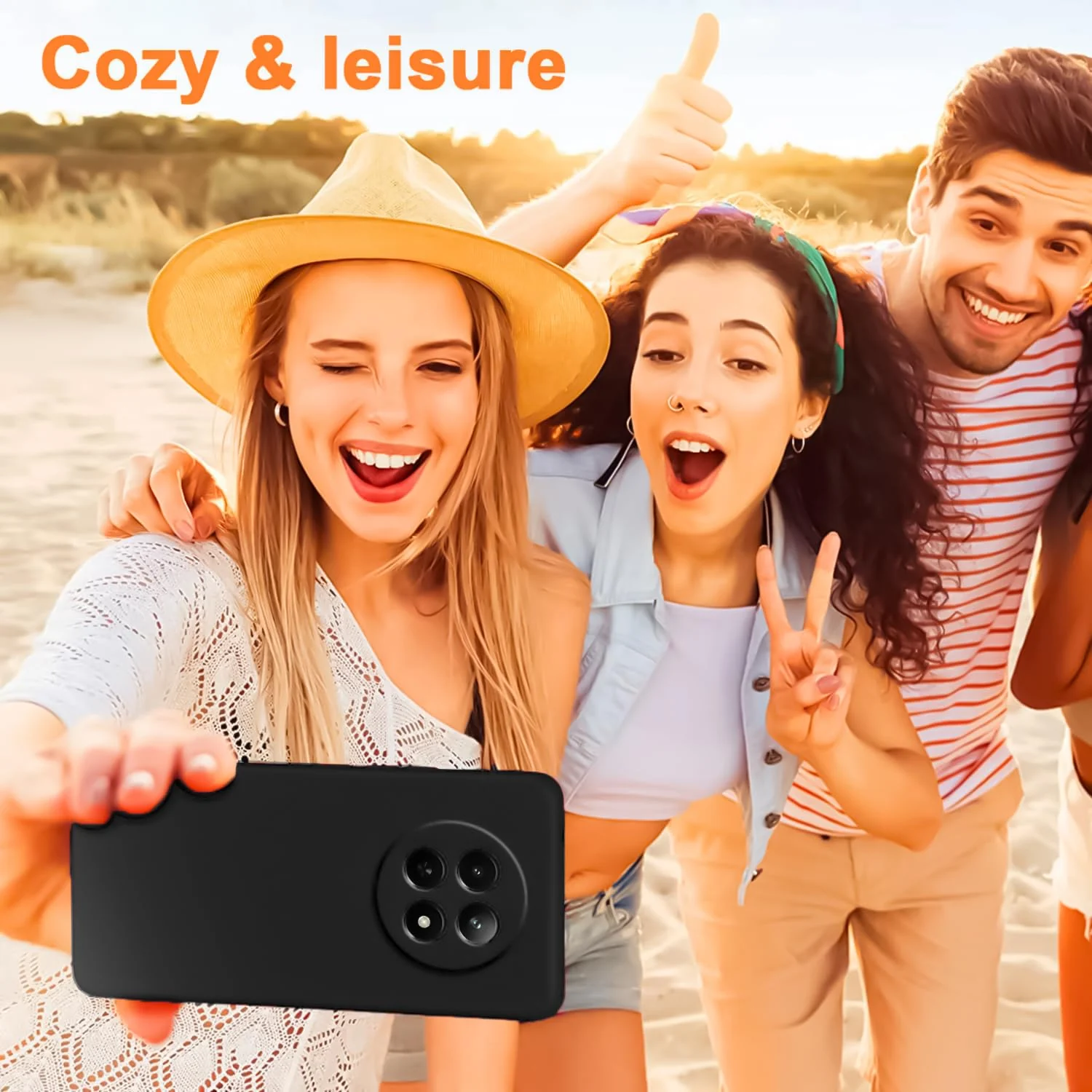 DL3 Mobilak Liquid Silicone Case for realme 13 5G / realme 12 5G / realme 12X 5G, Shock-absorbing protection, Scratch-resistant surface, Soft microfiber lining - Black