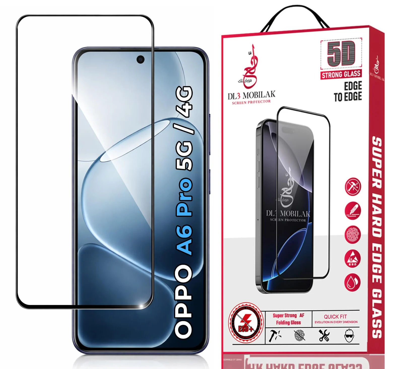 DL3 Mobilak for OPPO A6 Pro 5G /4G Tempered Glass Screen Protector, 9H Hardness Anti-Scratch Tempered Glass flim, Case Friendly, Anti-Scratch - Clear