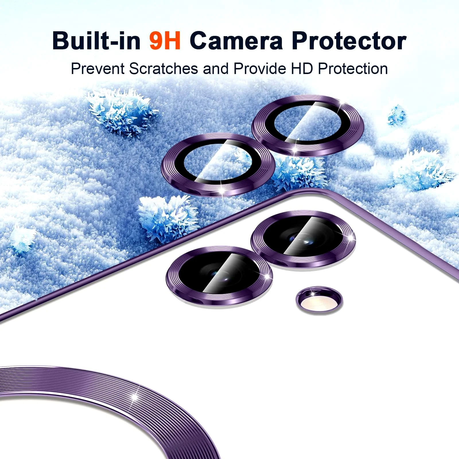 DL3 Mobilak Clear MagSafe-Compatible TPU Case and Camera Lens Protector for Samsung Galaxy A06 - Purple