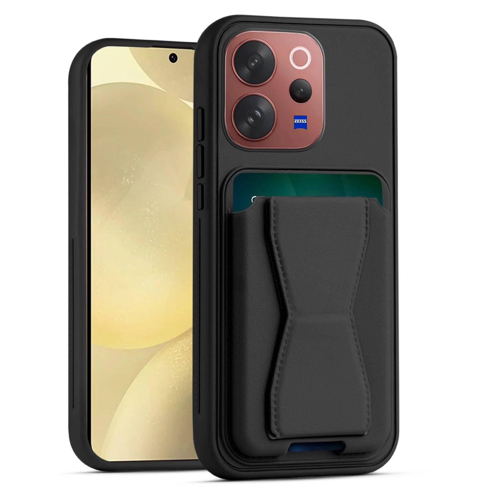 Dl3 Mobilak Leather Wallet Case Compatible with VIVO V70 5G/VIVO V70 Elite 5G, Leather Back Cover With TPU Frame, Shockproof Protective Phone Case with Card Holder Stand - Brown