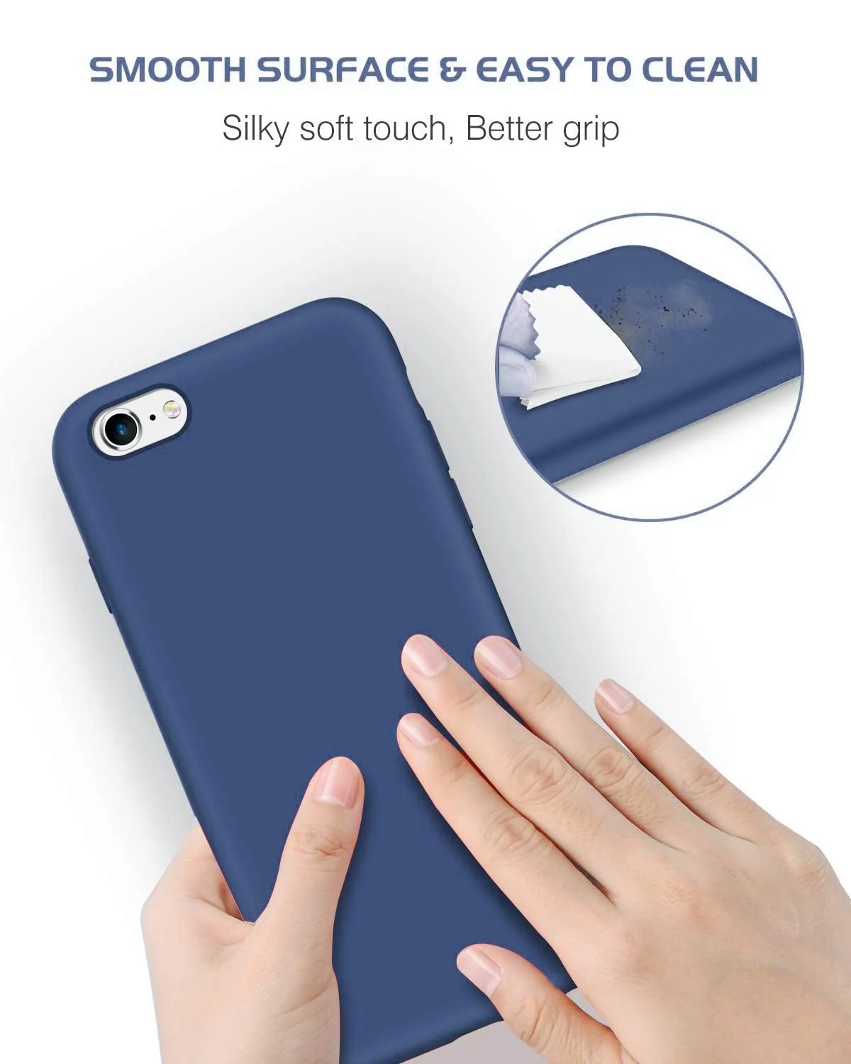 DL3 Mobilak Liquid Silicone Protective Case for iPhone 6 Plus / 6S Plus with Camera Protection and Microfiber Lining - Royal Blue