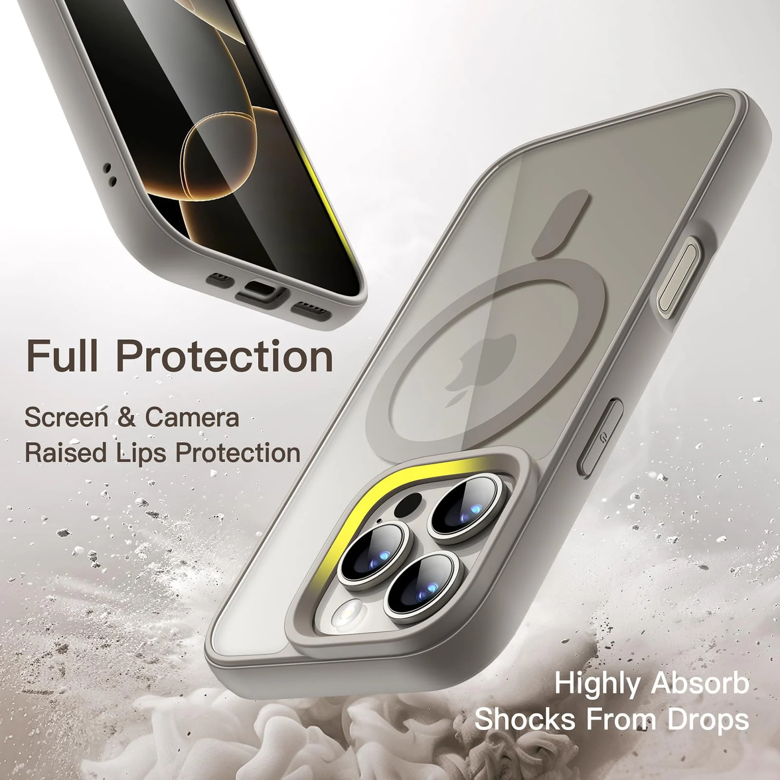DL3 Mobilak Clear MagSafe-Compatible TPU Case for iPhone 16 Pro Max - Natural Titanium
