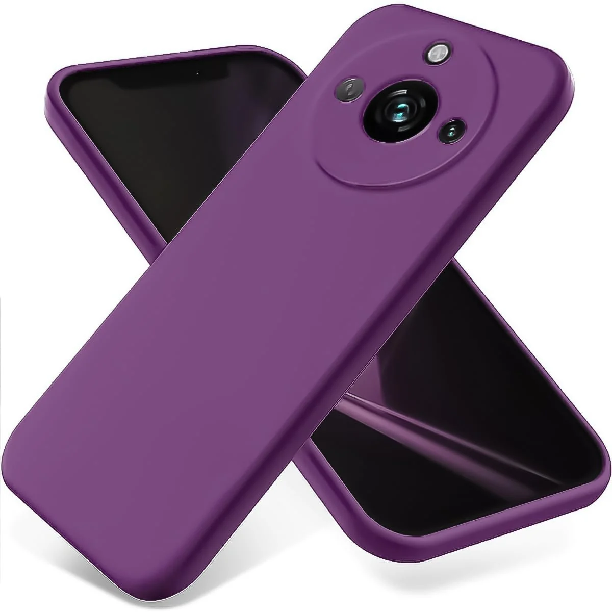 DL3 Mobilak Liquid Silicone Protective Case with Soft Microfiber Lining with Full Camera Protection for realme 11 Pro & realme 11 Pro+ Plus 5G - Violet