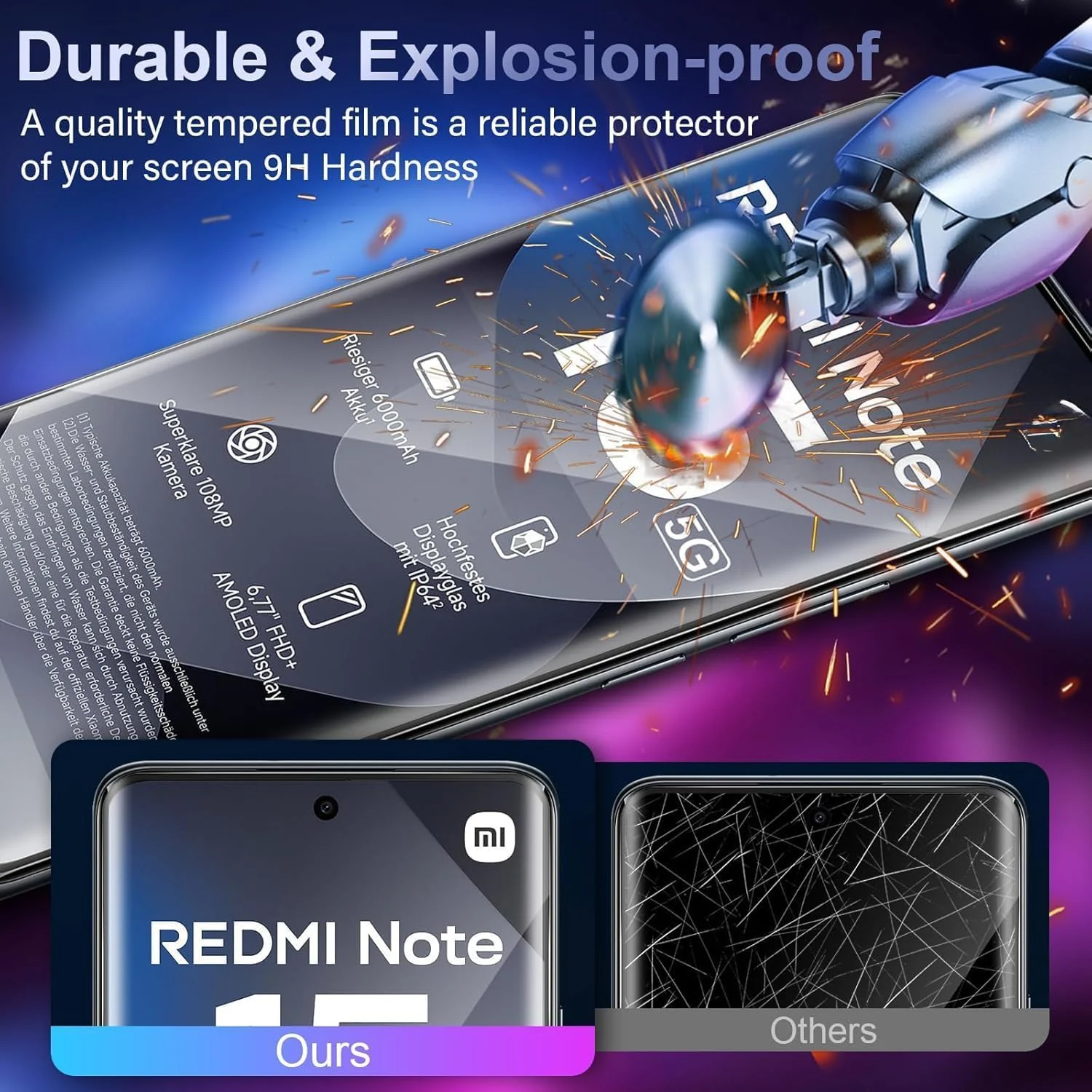 MOBIGON Liquid UV Tempered Glass Screen Protector for Xiaomi Redmi Note 15 4G / 5G, Clear
