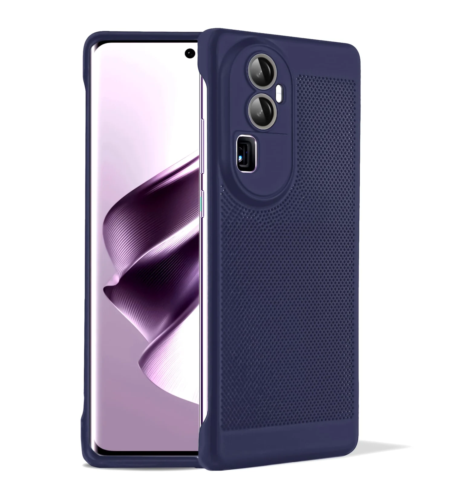 DL3 Mobilak Heat-Dissipation Hard PC Case with Built-In Camera Lens Protector for OPPO Reno 10 Pro Plus - Blue