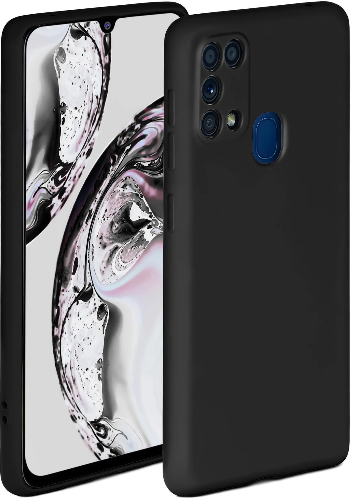 DL3 Mobilak Soft Silicone Protective Case for Samsung Galaxy M31 with Microfiber Lining and Shockproof Design - Black