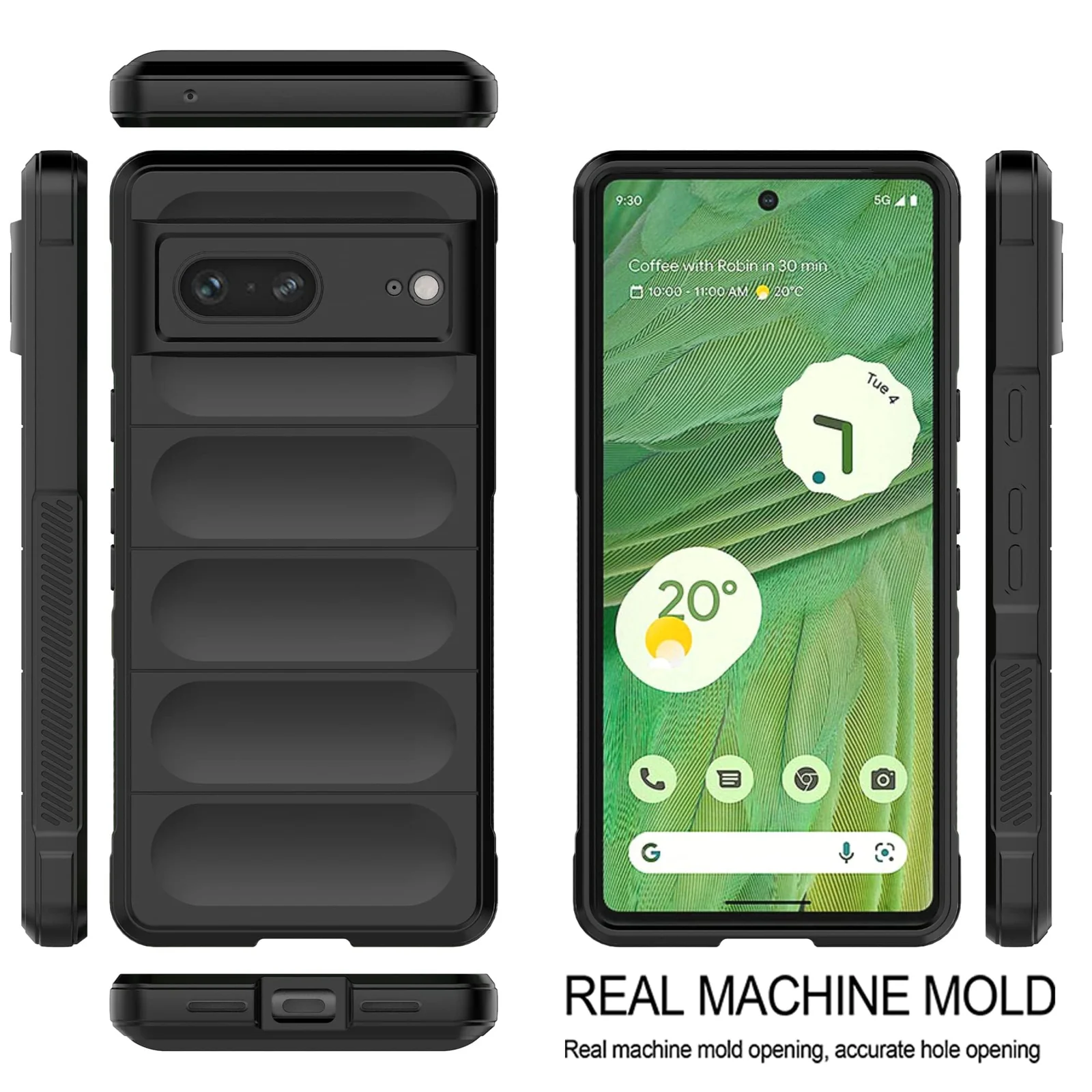 DL3 Mobilak Flexible Silicone and TPU Protective Case with Camera Protection for Google Pixel 7 - Black