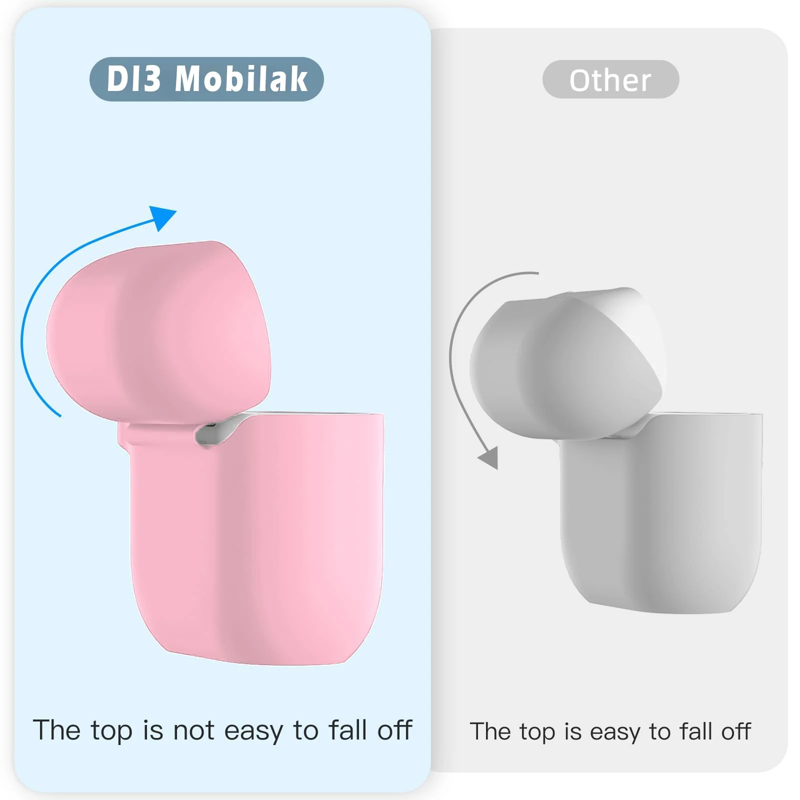 DL3 Mobilak Compatible with AirPods 4 Case (2024), Soft Silicone Full Protective Case Cover with Keychain, For Apple AirPods 4th Generation for Women Men - Pink