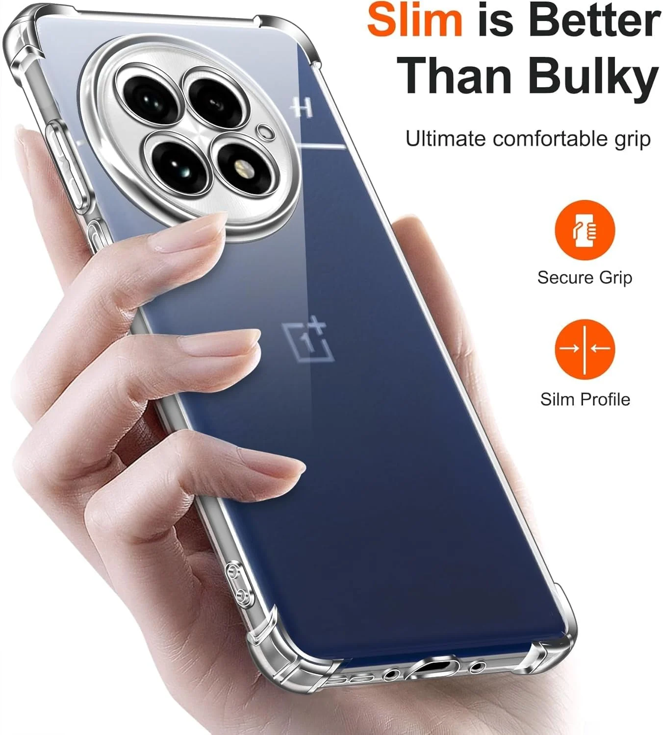 DL3 Mobilak Case Compatible with OnePlus 13 5G, Cover Silicone TPU Gorilla Anti-shock Protector Camera Shockproof Corners - Clear