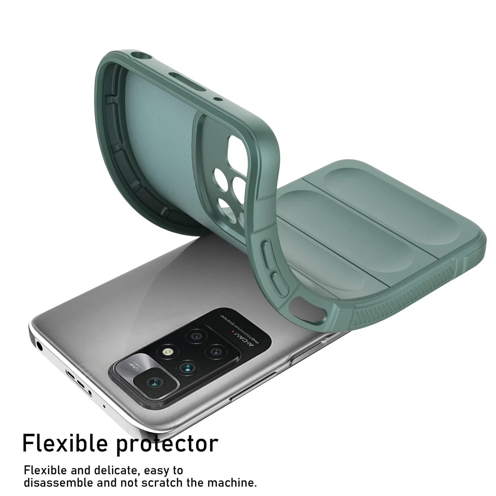 DL3 Mobilak Flexible Silicone and TPU Protective Case with Camera Protection for Xiaomi Redmi 10 4G / Redmi 10 2022 - Green