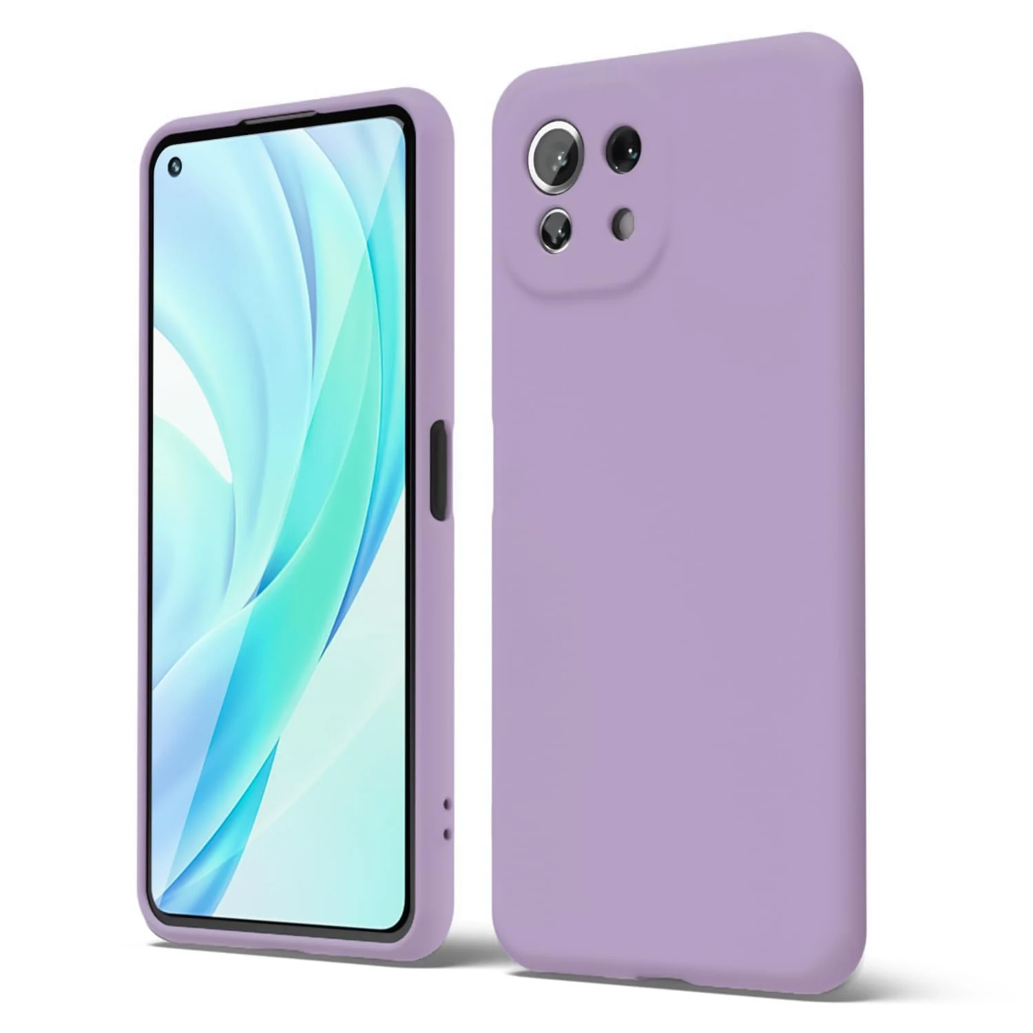 DL3 Mobilak Liquid Silicone Protective Case with Soft Microfiber Lining with Full Camera Protection for Xiaomi Mi 11 Lite 4G / 5G & Mi11 Lite 5G NE - Lavender