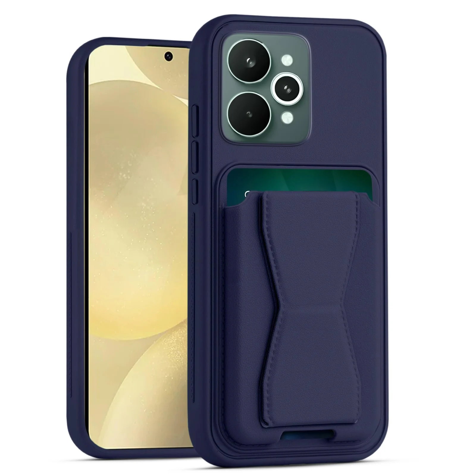 Dl3 Mobilak Leather Wallet Case Compatible with Realme 15 Pro 5G, Leather Back Cover With TPU Frame, Shockproof Protective Phone Case with Card Holder Stand - Brown