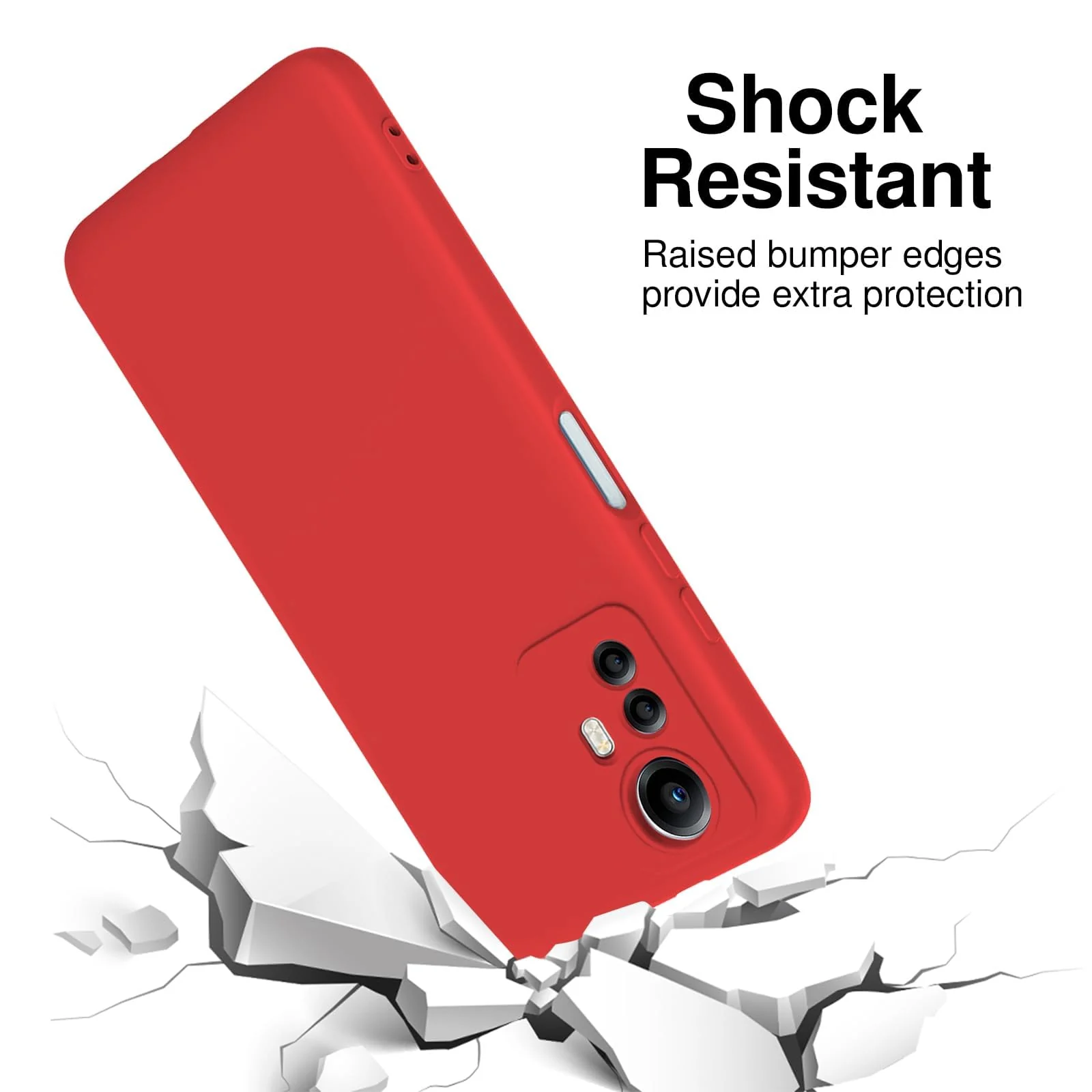 DL3 Mobilak Liquid Silicone Case for Xiaomi Redmi Note 12S, Shock-absorbing protection, Scratch-resistant surface, Soft microfiber lining - Red