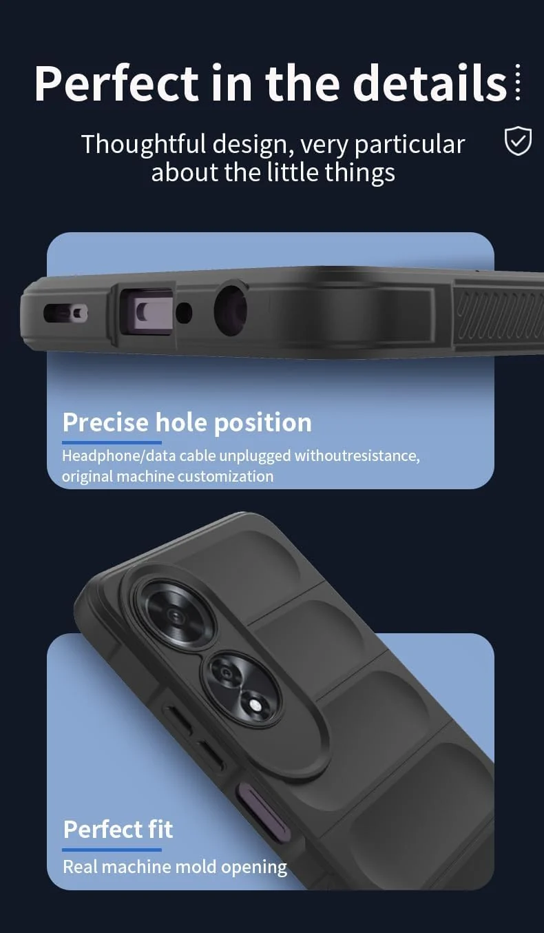 DL3 Mobilak Flexible Silicone and TPU Protective Case with Camera Protection for OPPO A60 4G - Gray