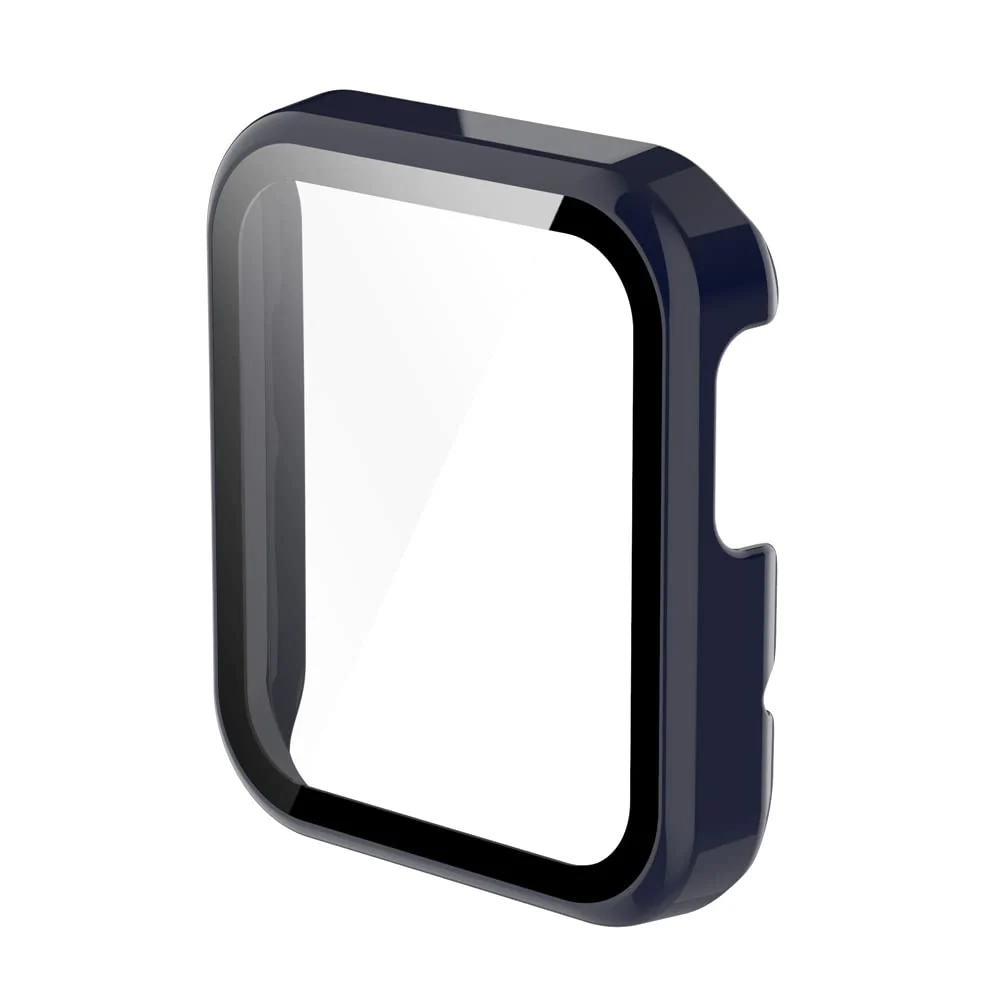 DL3 Mobilak Protective Case Compatible with Xiaomi Mi Watch Lite, 9H Hardness PC Cover Bumper Full Slim Protective Case with Tempered Glass For Redmi Watch Lite - Blue