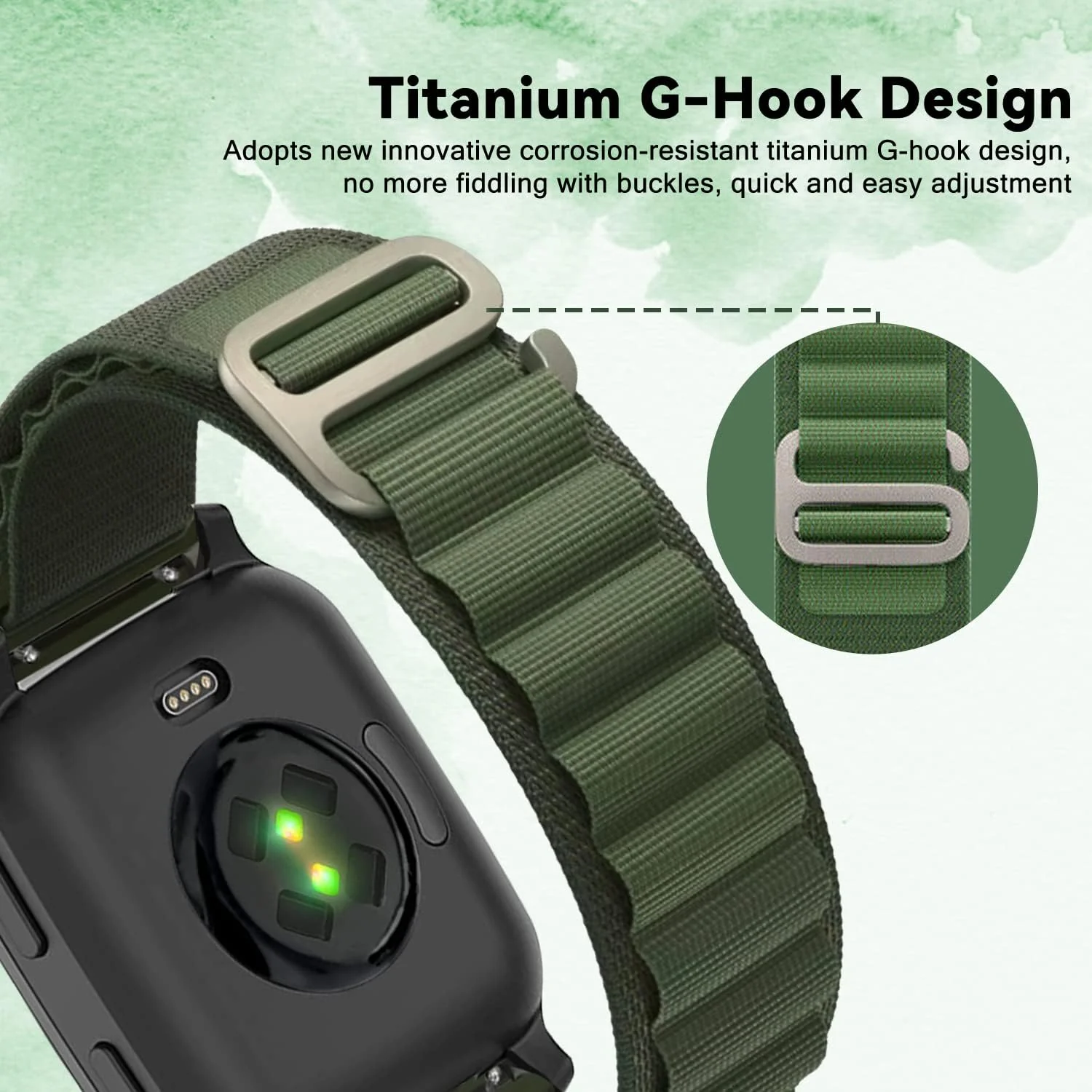 DL3 Mobilak Nylon Band Compatible with Xiaomi Redmi Watch 5 Active/Redmi Watch 5 Lite, 22mm Metal Buckle Sports Watch Strap Men Women Replacement Strap - Green