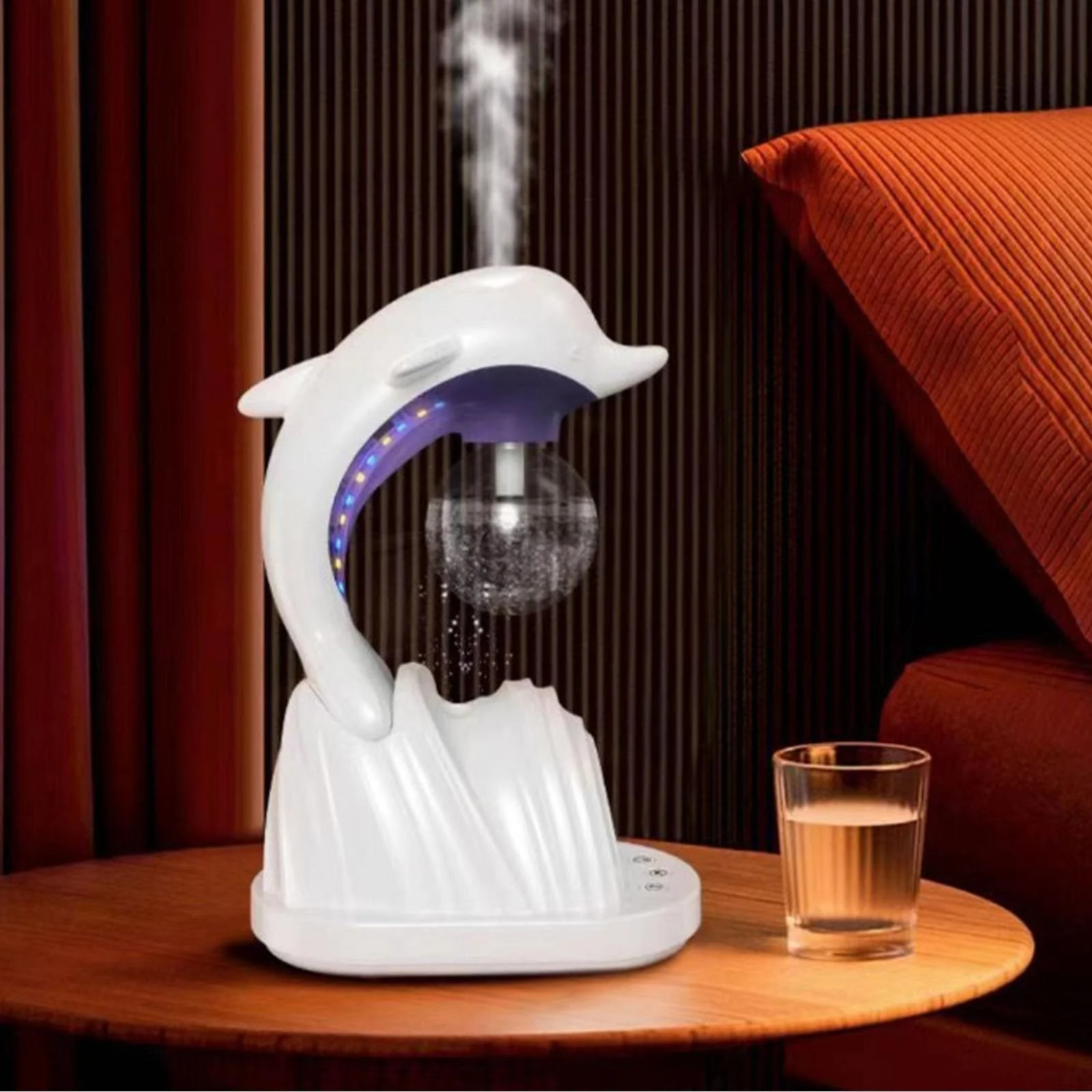 Mobigon 3 in 1 Essential Oil Diffuser, Pest Repeller and Colorful Light for Bedroom, USB Rechargeable Low Noise Electric Repeller Night Lamp, (Dolphin) - White