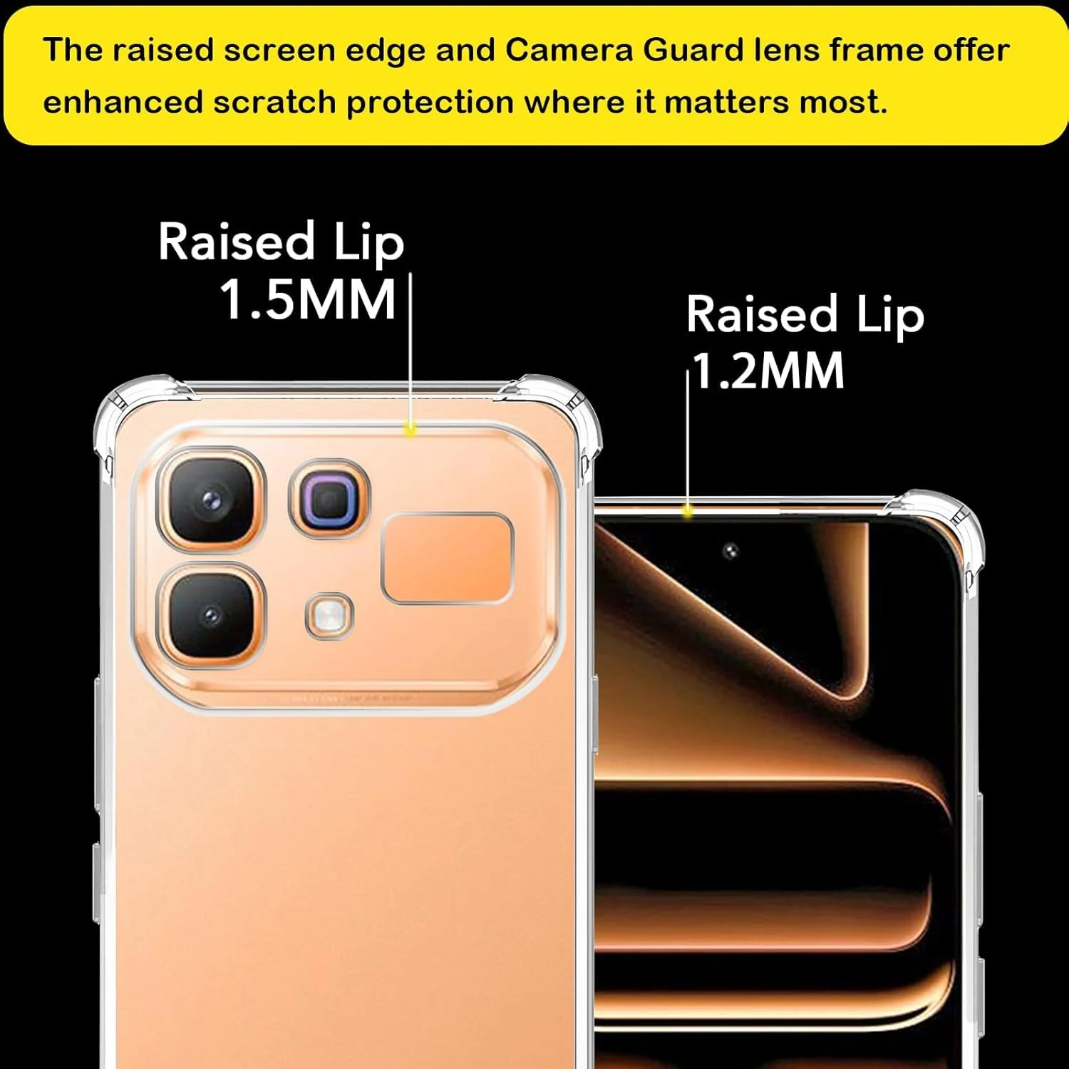 DL3 Mobilak Case Compatible with Infinix Note 60 Pro, Cover SiliconeTransparent TPU Gorilla Anti-shock Protector Camera Shockproof Corners - Clear
