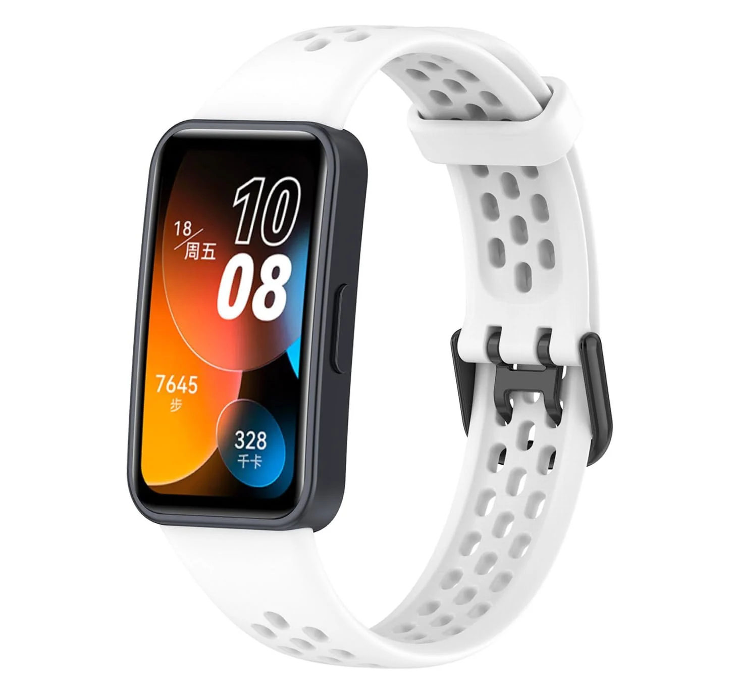 DL3 Mobilak Strap for HUAWEI Band 9 / HUAWEI Band 8 Replacement Band, Silicone Belt, Soft, Waterproof, Sweatproof, Easy to Put on and Take Off, HUAWEI Band 8/Band 9 Replacement Strap, Sport Band - White
