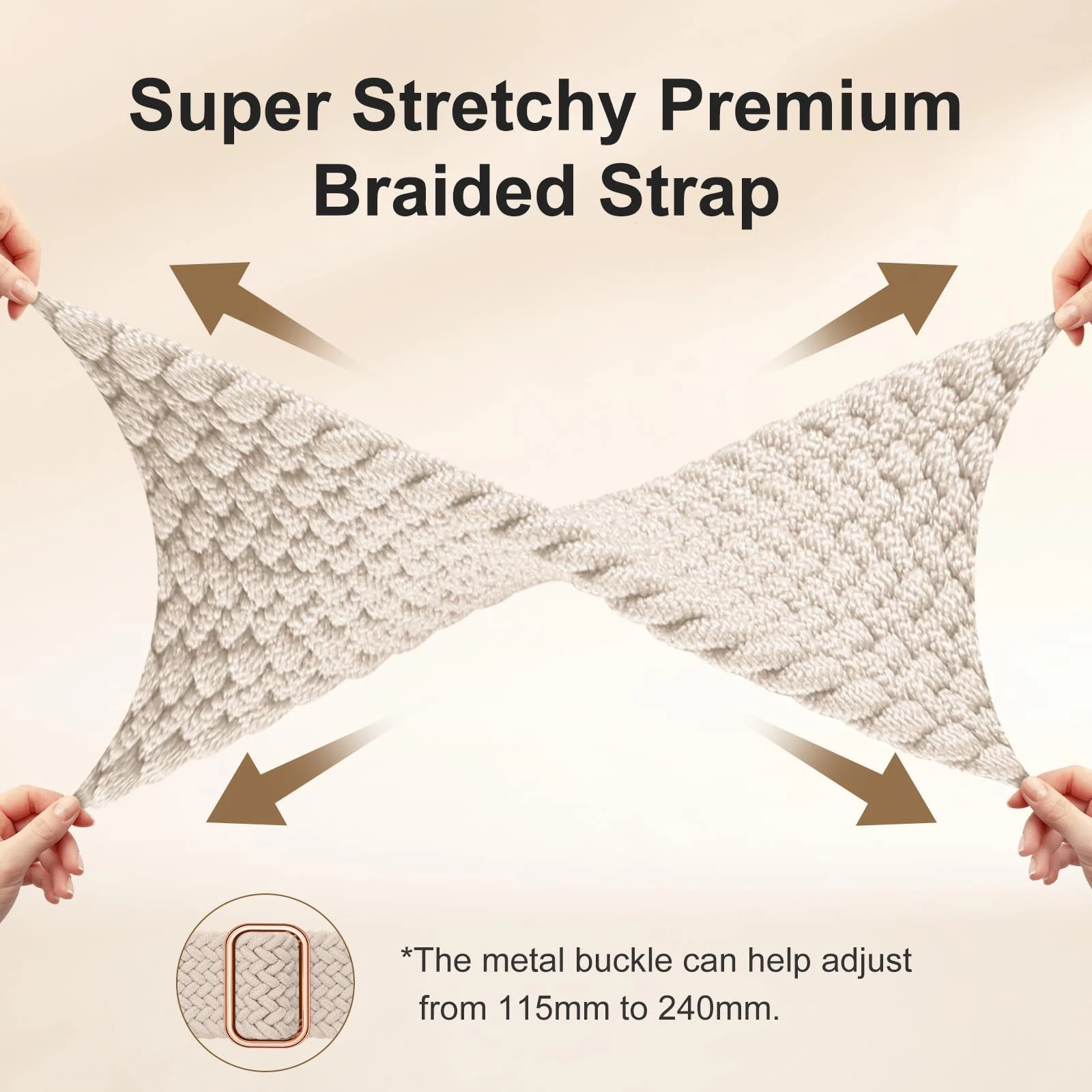 DL3 MOBILAK Soft Elastic Nylon Watch Strap for Xiaomi Redmi Watch 3 Lite and 3 Active - Starlight