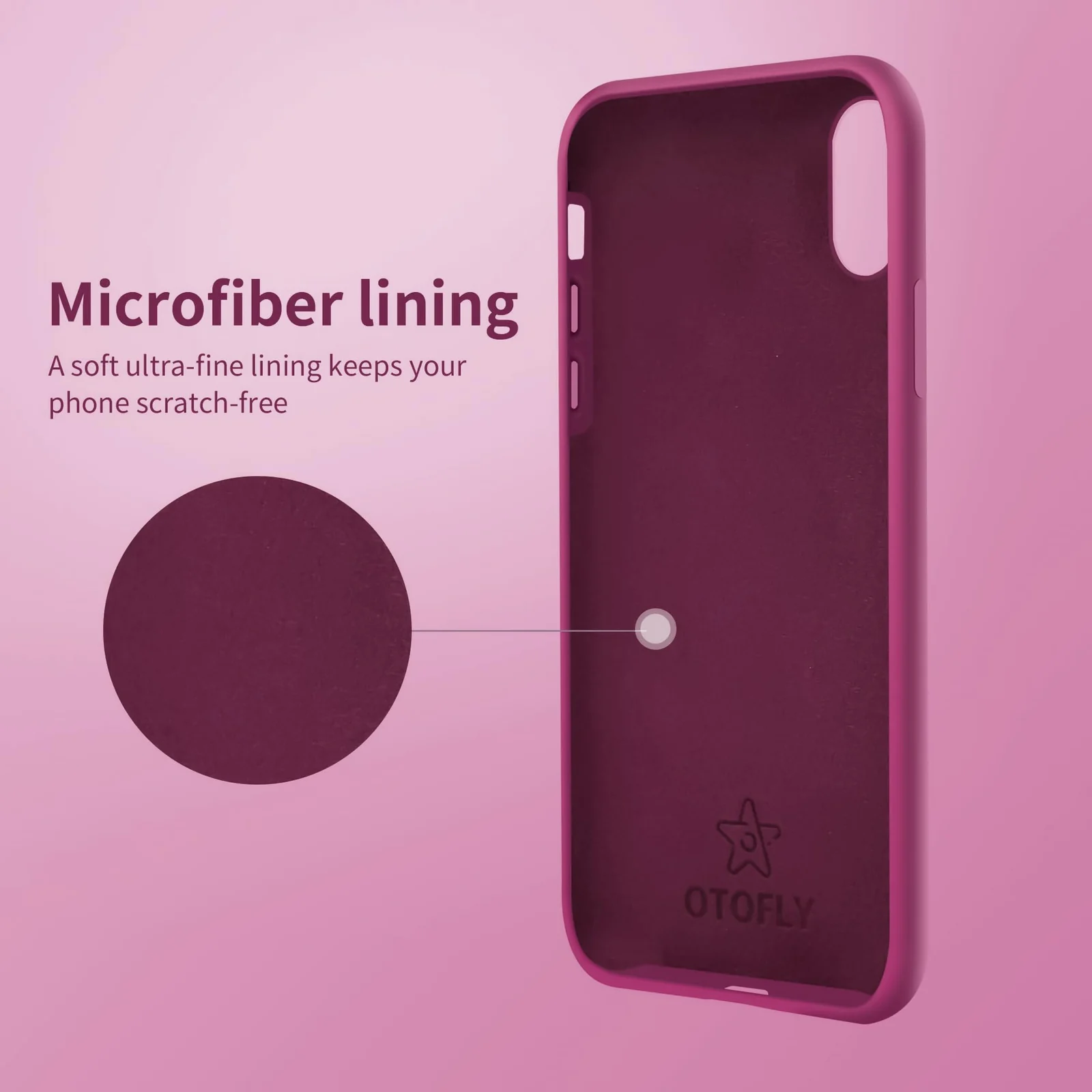 DL3 Mobilak Liquid Silicone Case for iPhone XR, Shock-absorbing protection, Scratch-resistant surface, Soft microfiber lining - Fuchsia