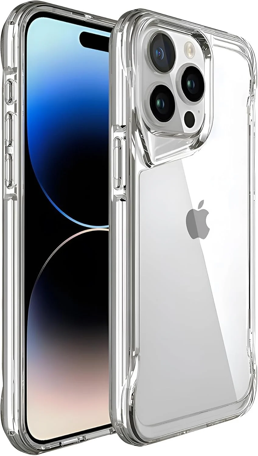 DL3 Mobilak Rugged Protective Case for iPhone 13 Pro 6.1-Inch, Supports wireless charging, Shock-absorbing protection, Non-slip grip - Clear
